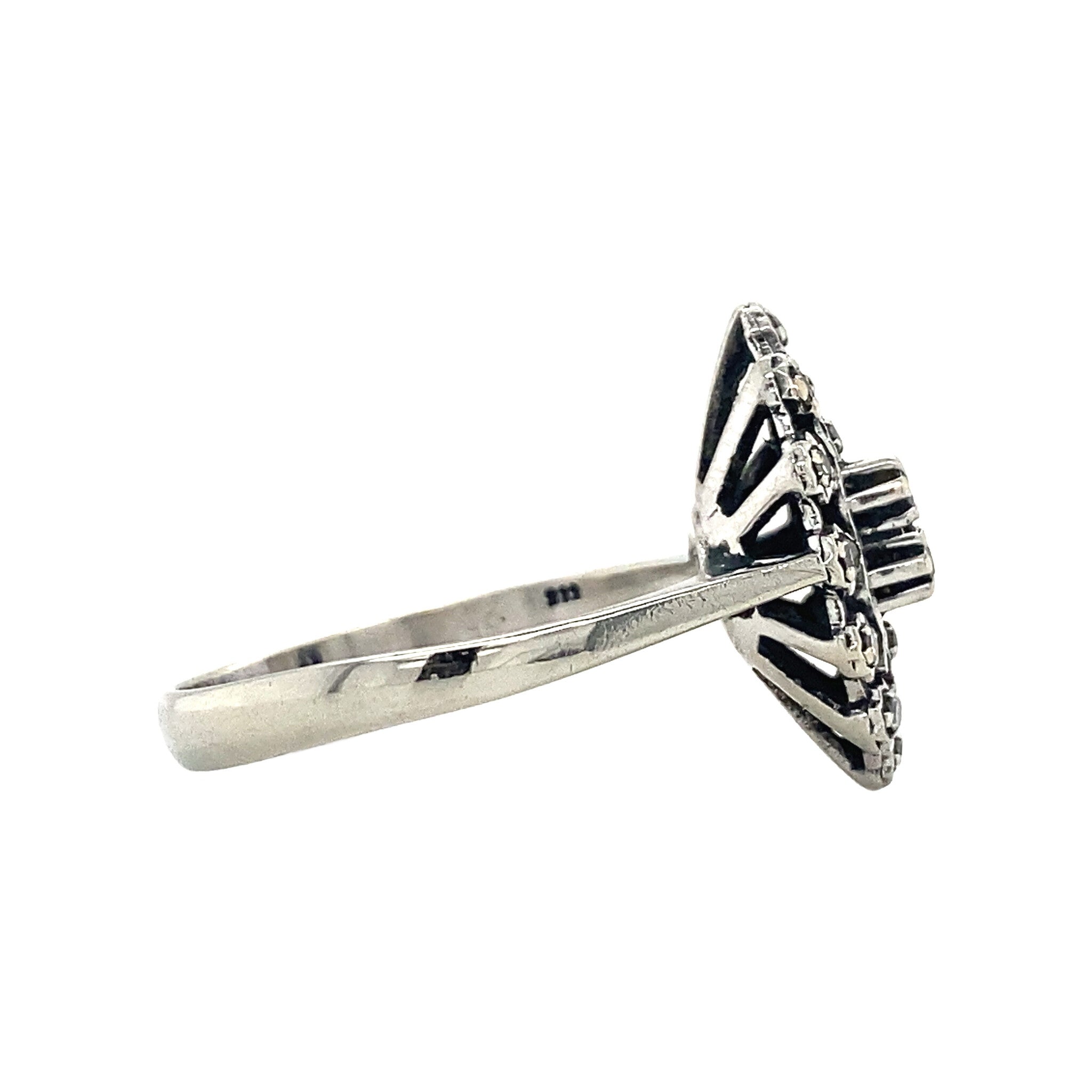 Witgouden prinsessen ring met diamant 14 krt