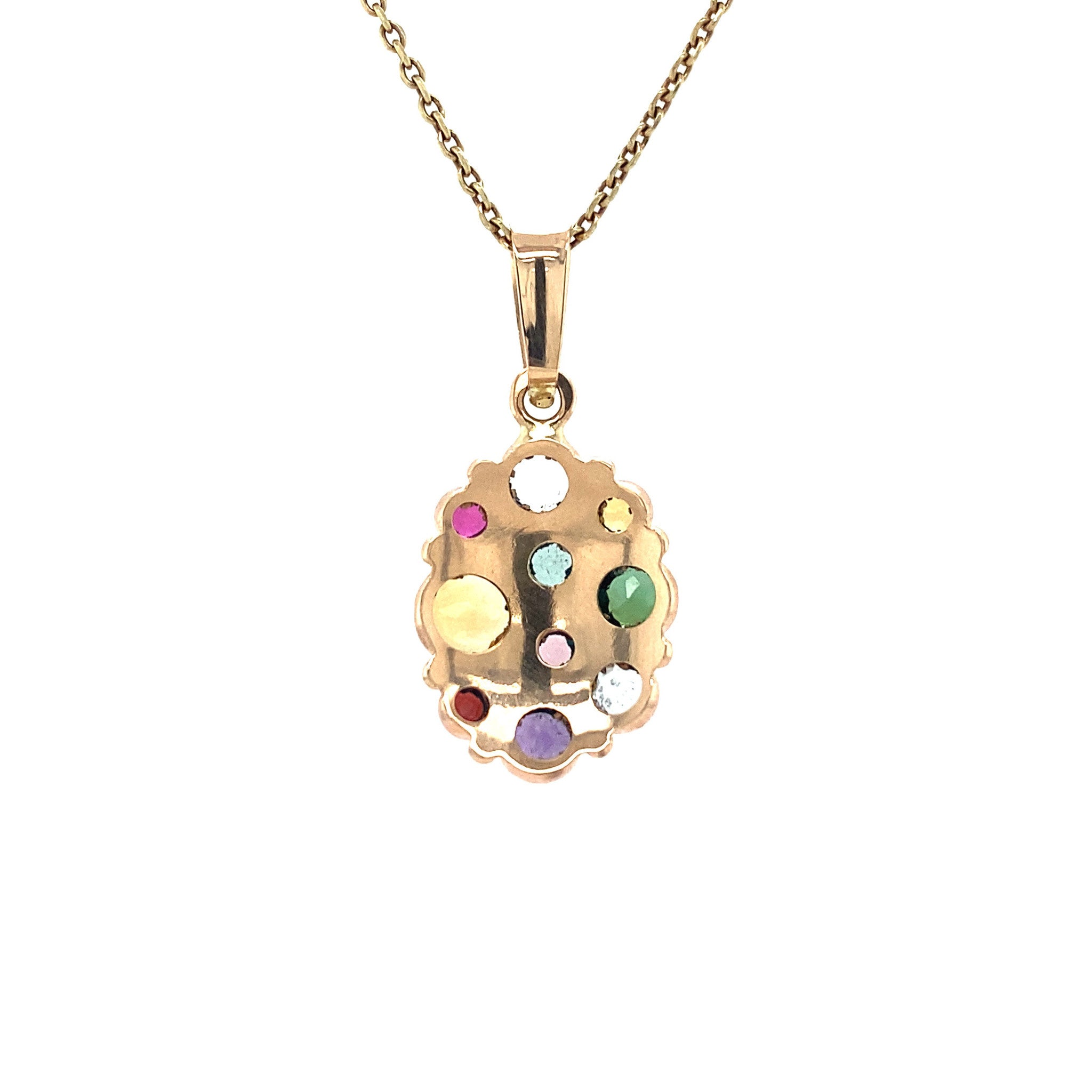 Gold cocktail pendant 14 krt