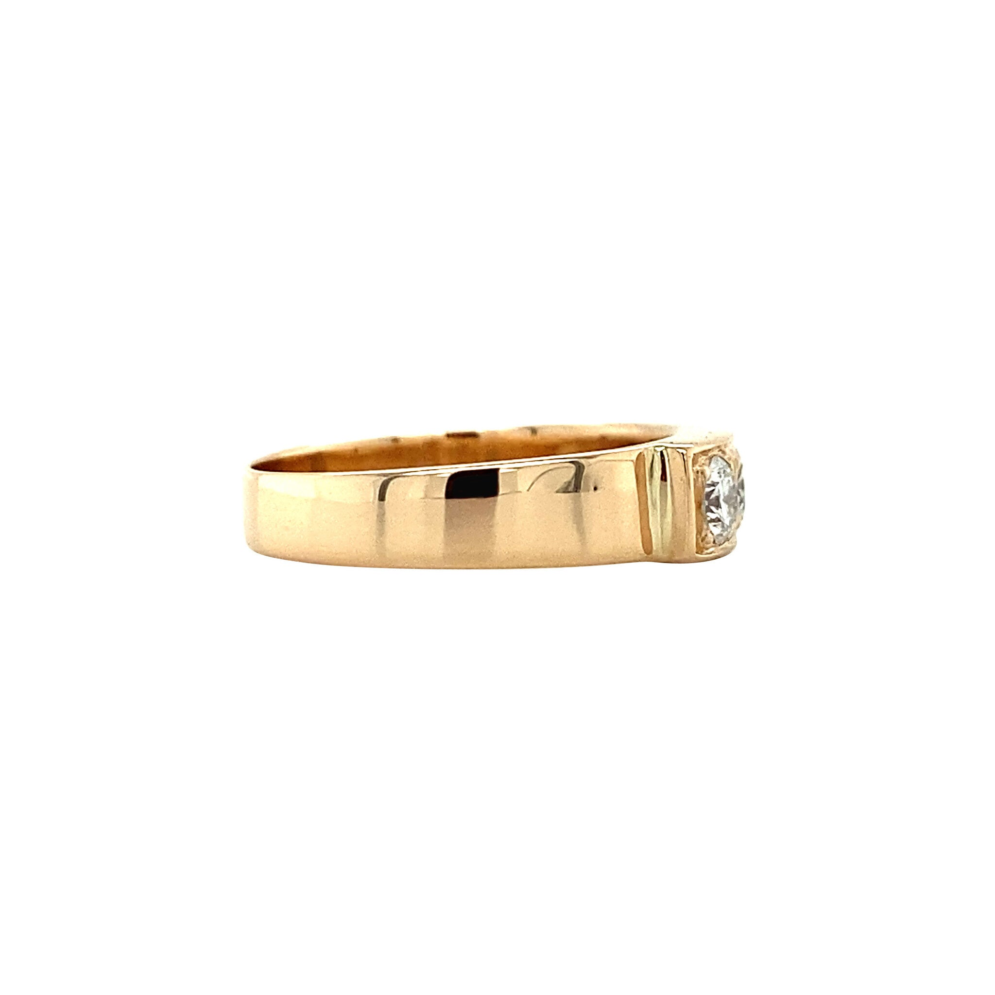 Gouden trigolie ring met diamant 14 krt