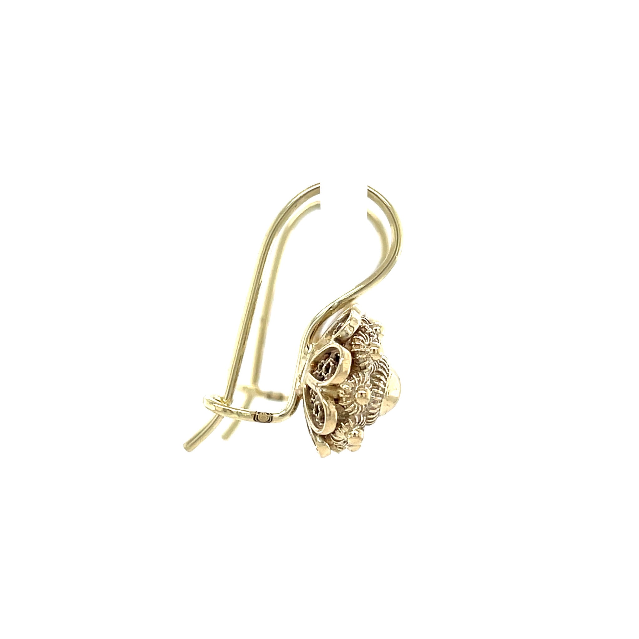 Vintage 14 kt gold Zeeuwse knop drop earrings