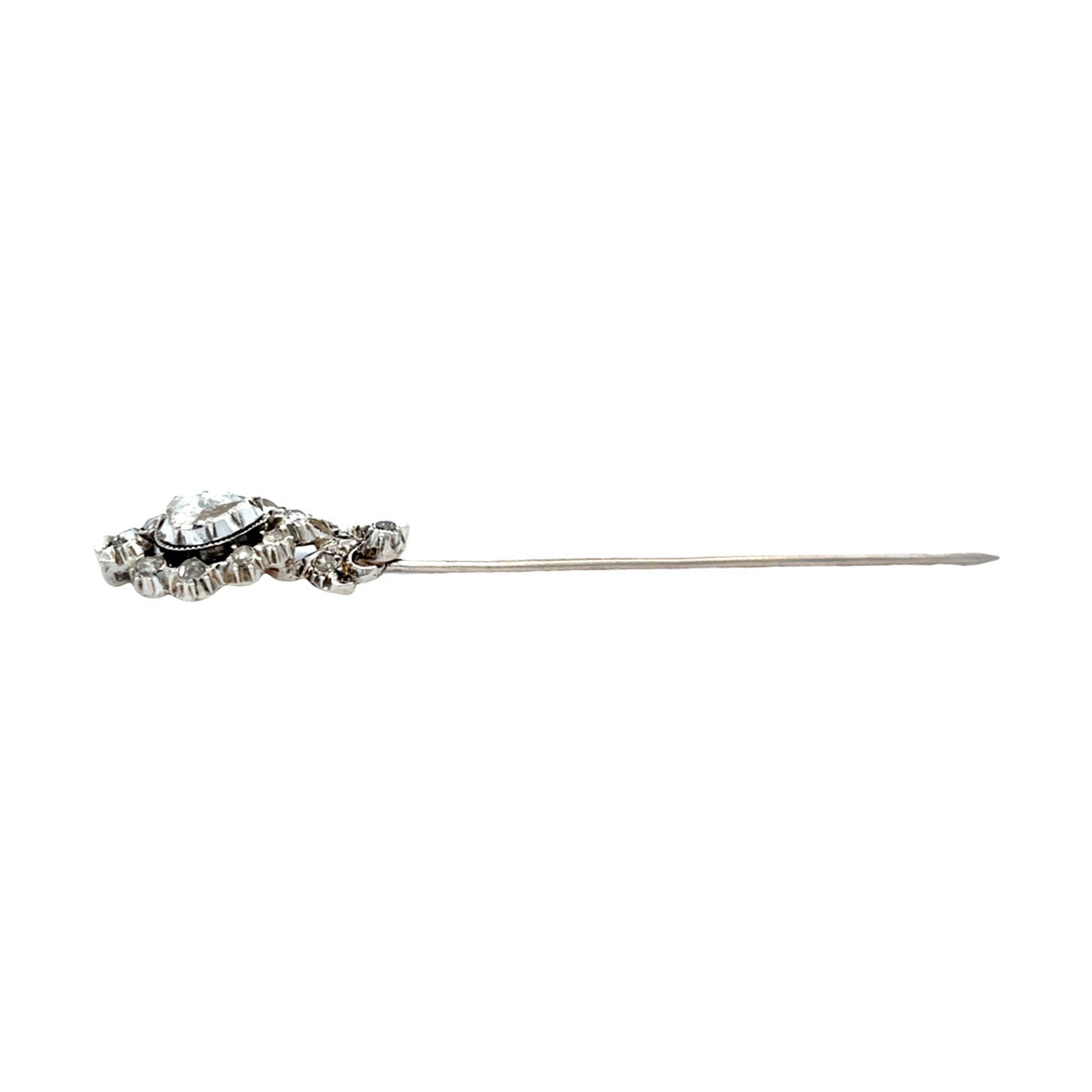 Zilveren vintage broche met roosdiamant 835