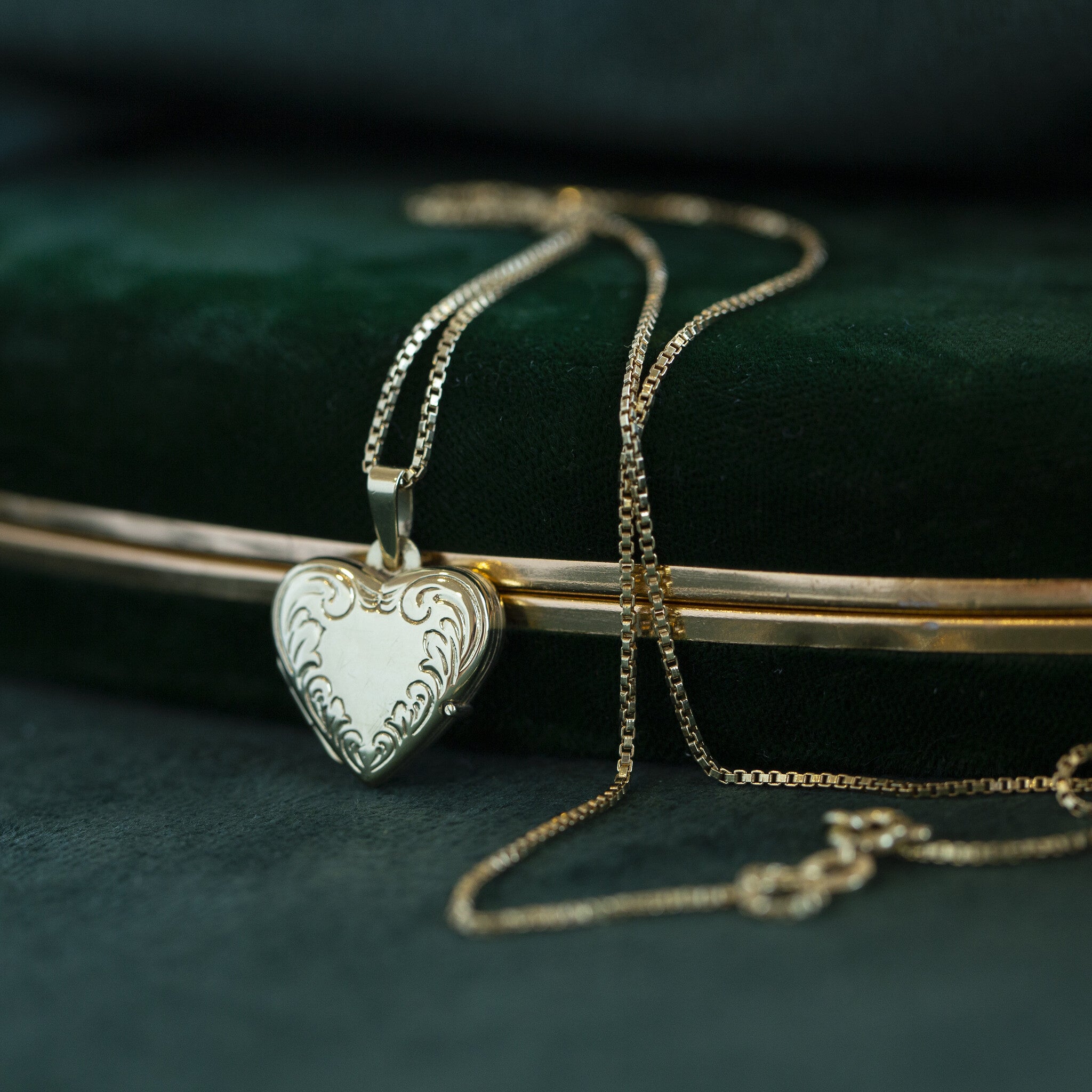 Gold Venetian long necklace, 44 cm, 14 kt