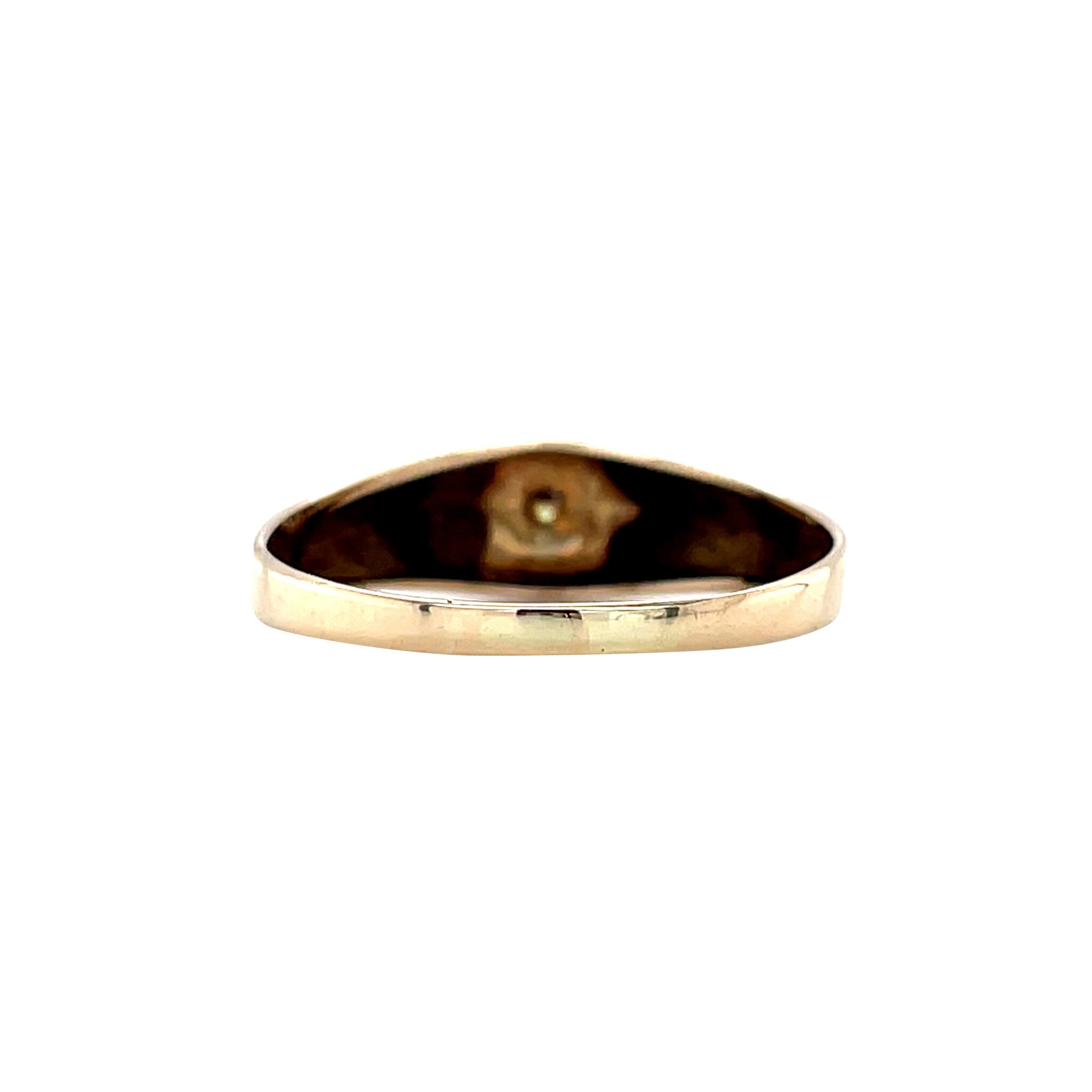 Gouden vintage solitair ring met diamant 14 krt