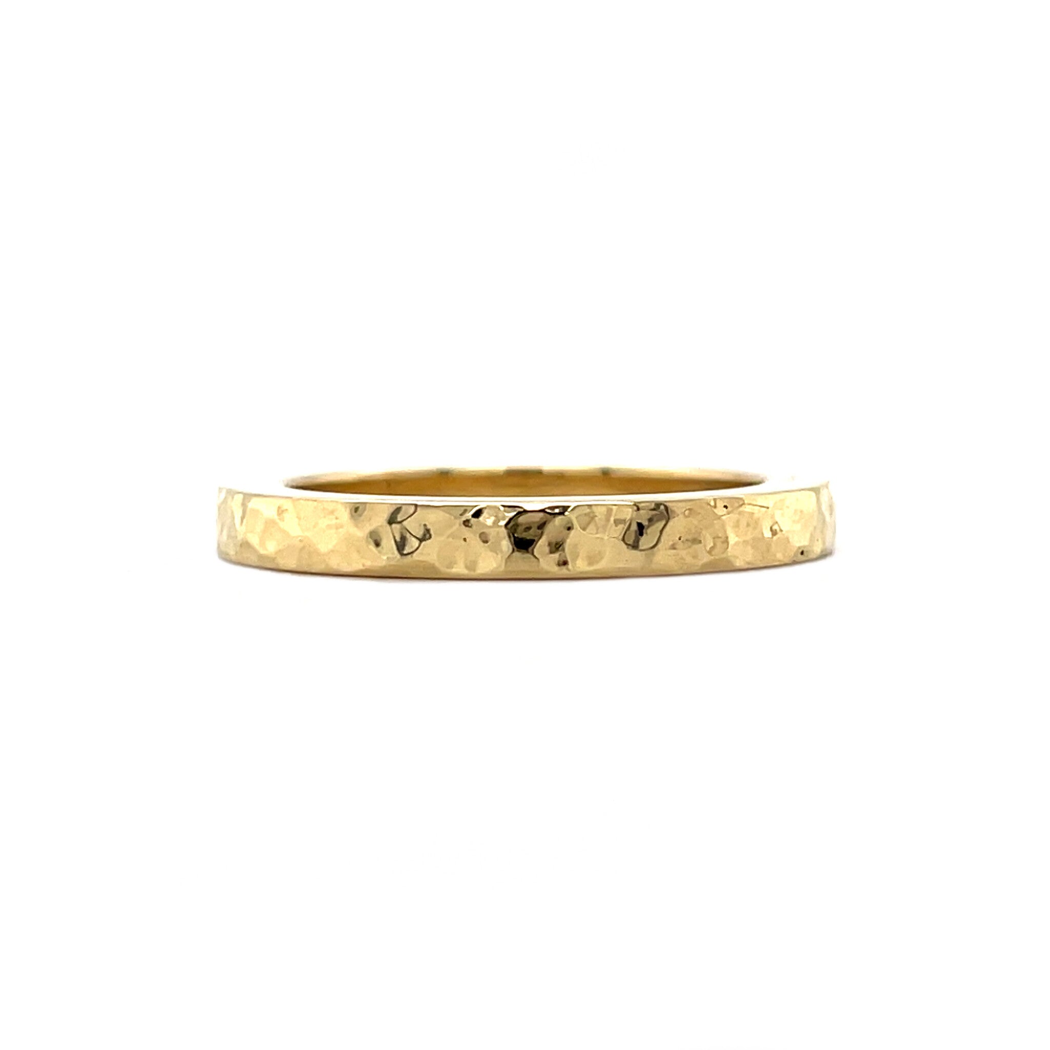 Gouden vintage hamerslag ring 18 krt