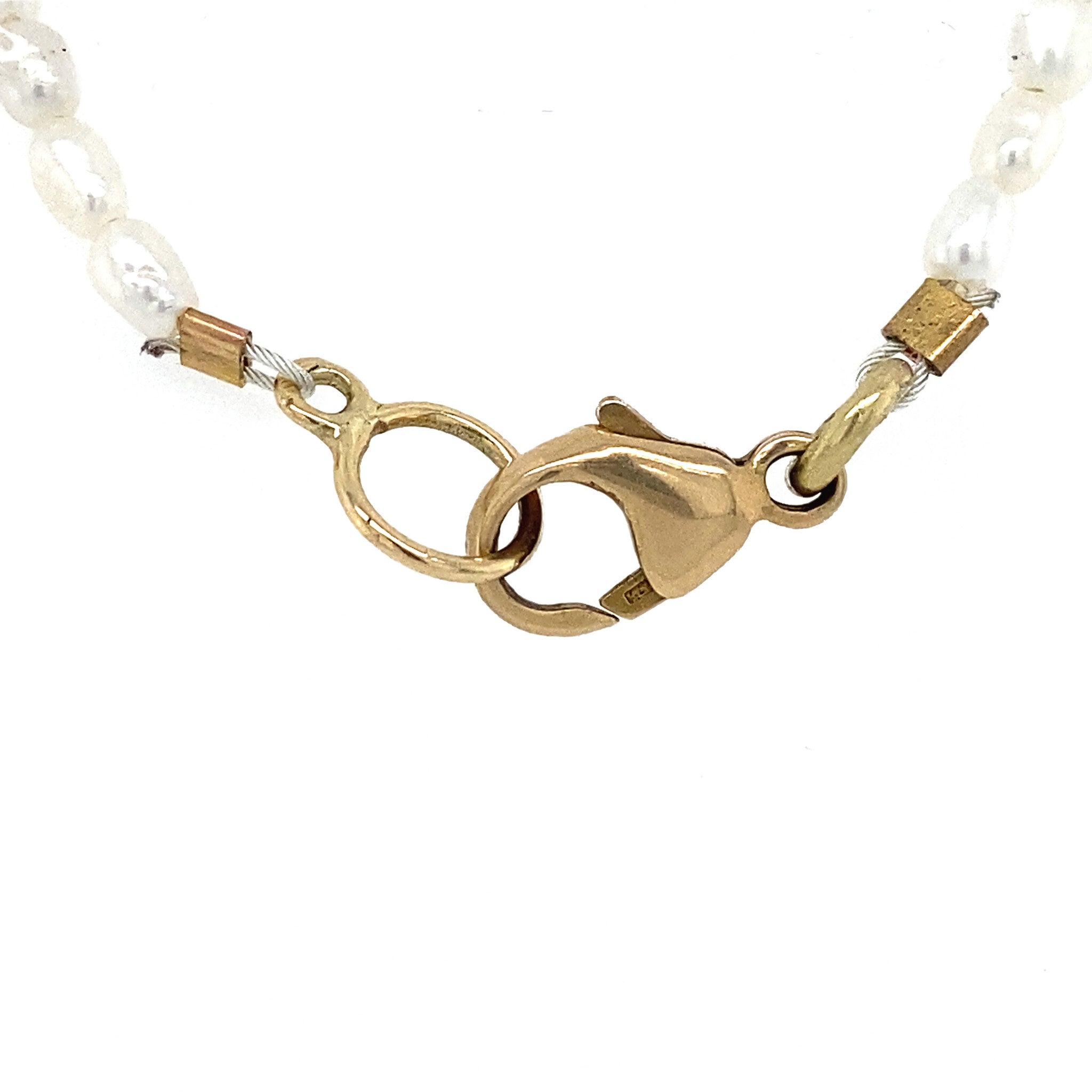 Parel collier met gouden sluiting 40.5 cm 14 krt