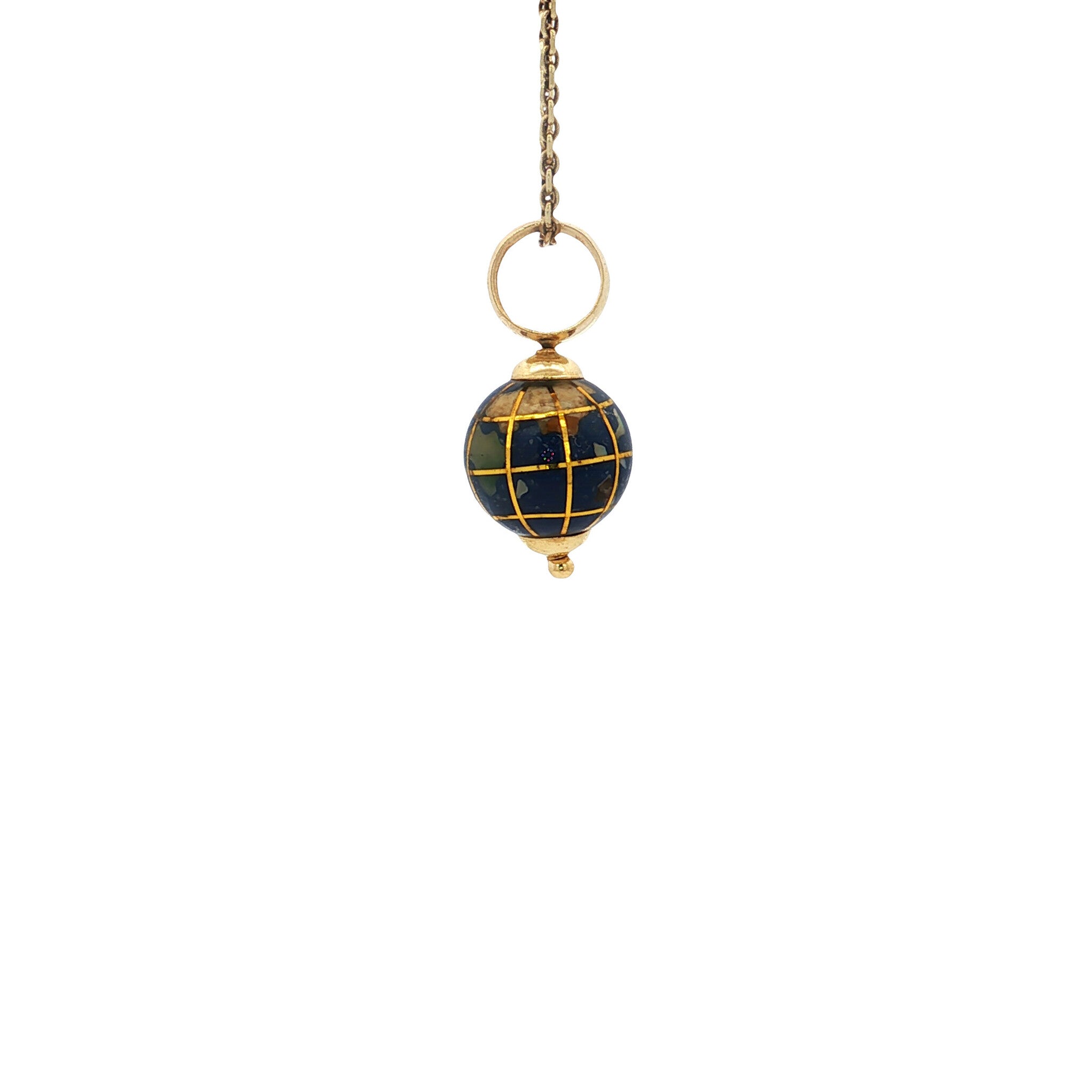 Gouden vintage wereldbol hanger 18 kt