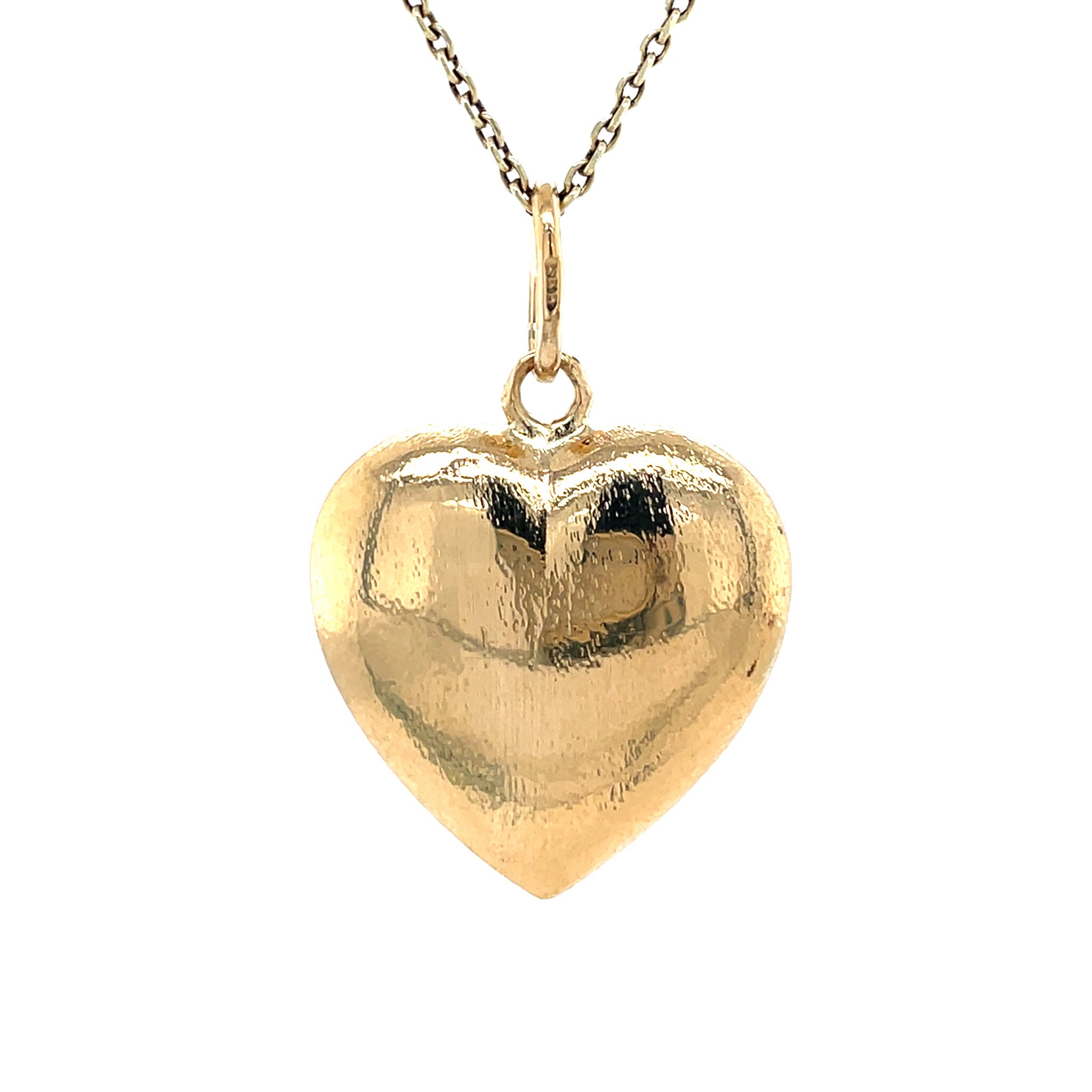 Gold vintage heart pendant 14 kt