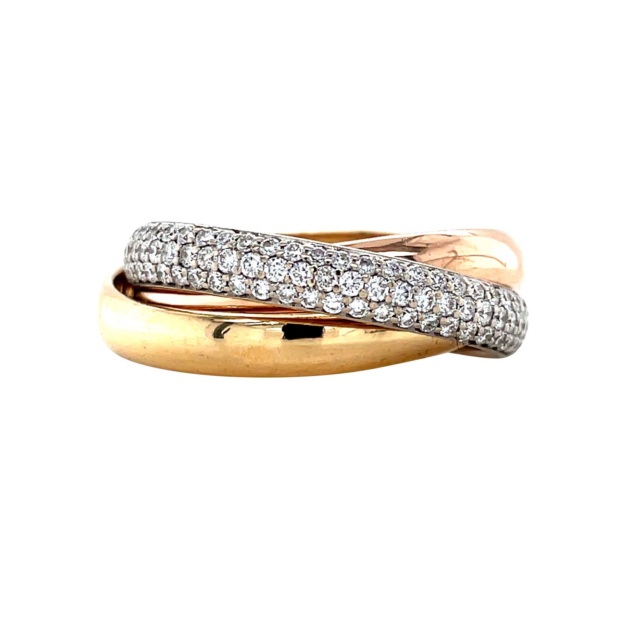Vintage Cartier trinity ring met diamant 18 krt