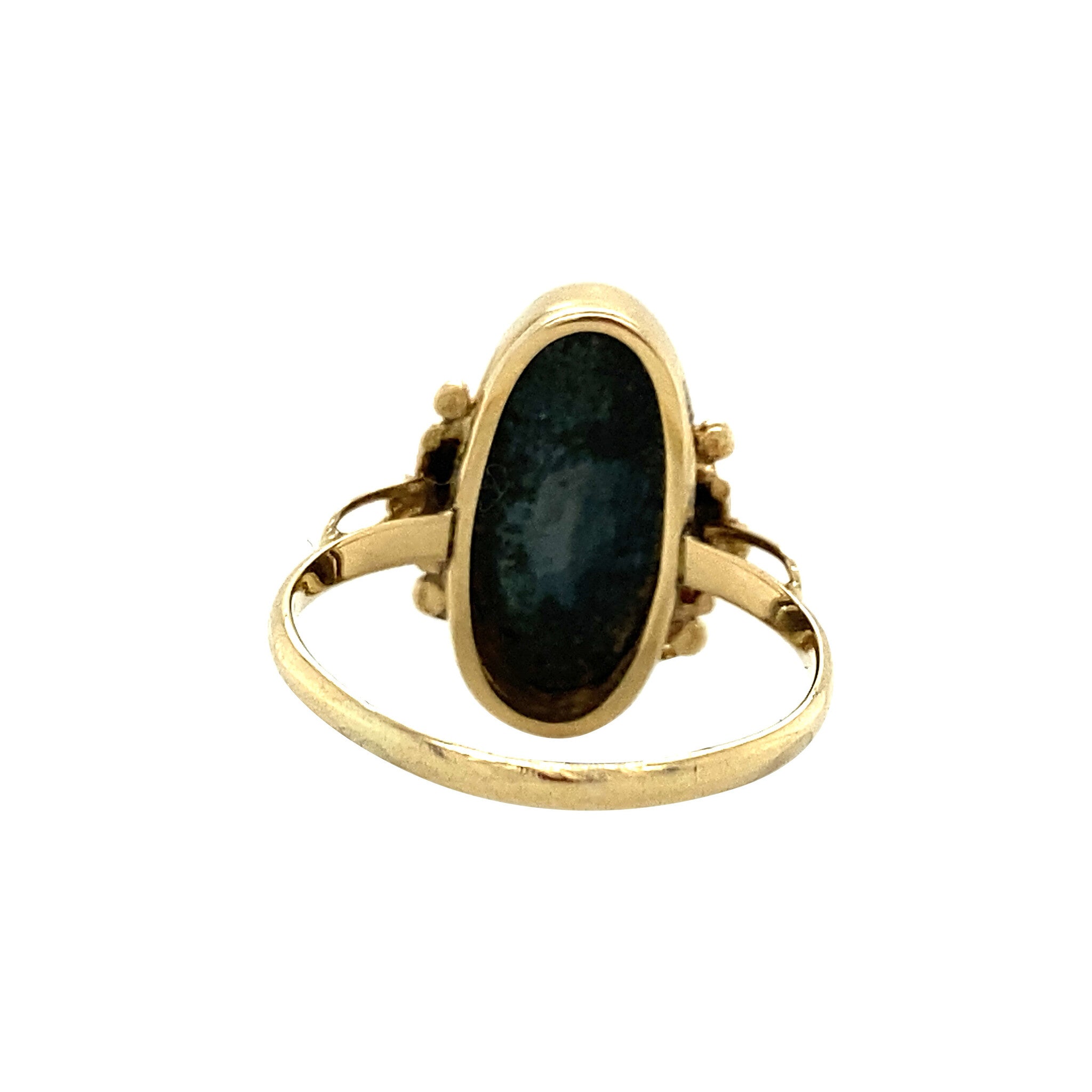 Golden ring with hematite 14 kt