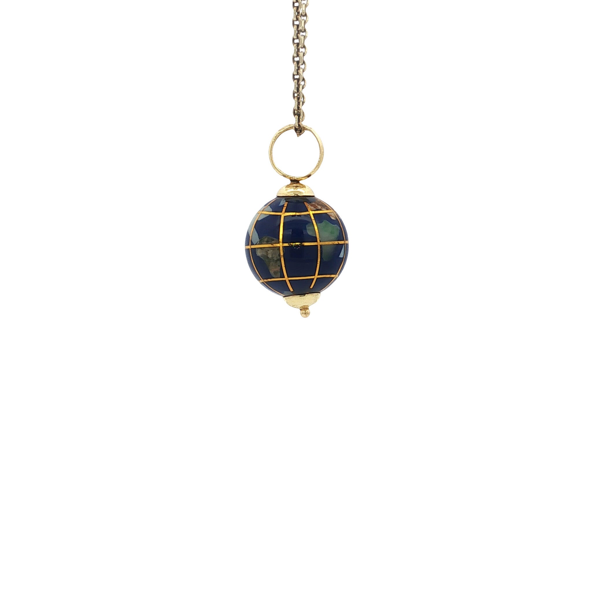 Gouden vintage wereldbol hanger 18 kt