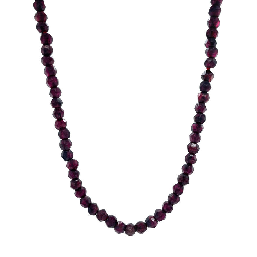 Vintage granaat collier met gouden sluiting 14 kt