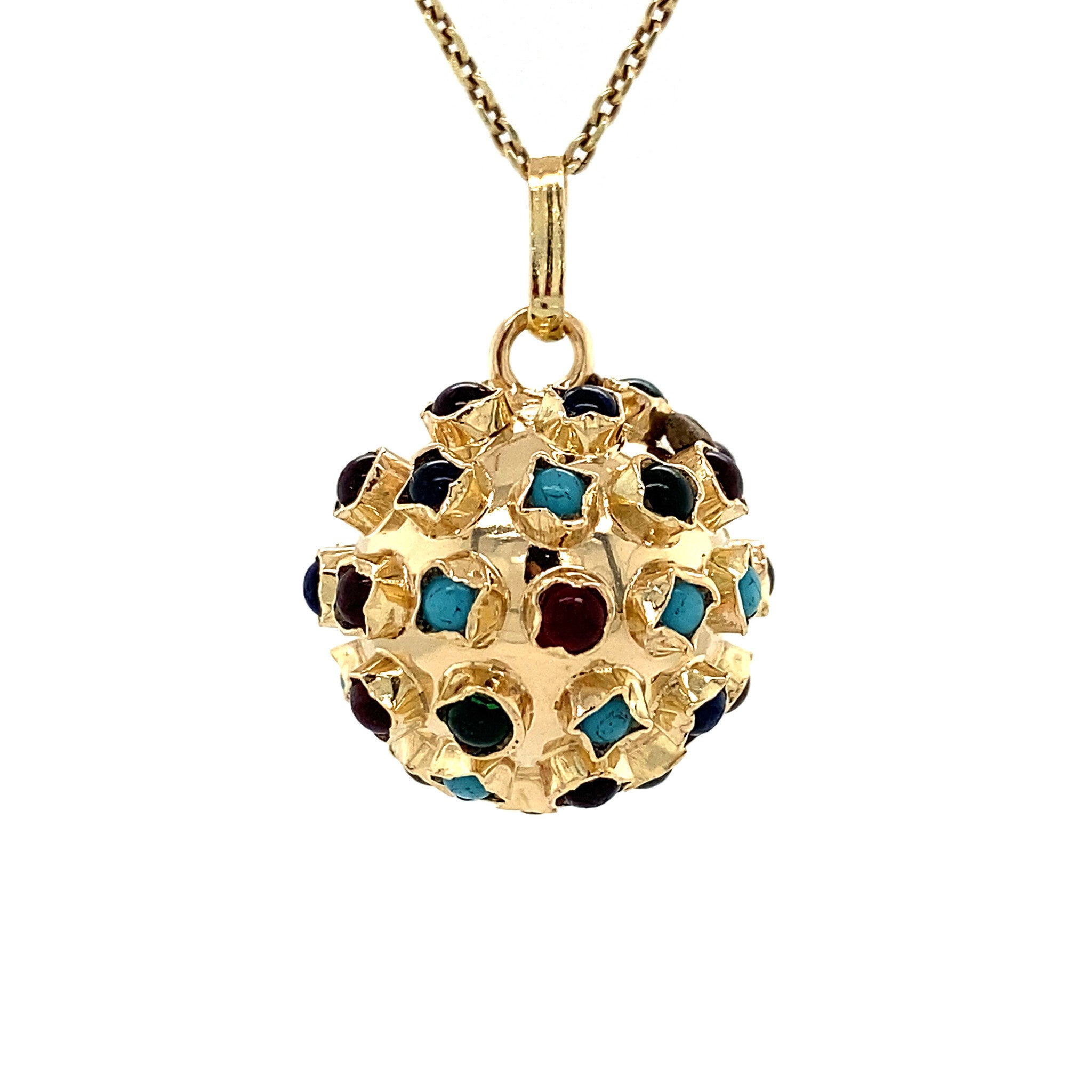 Gouden cocktail hanger met glassteen 14 krt