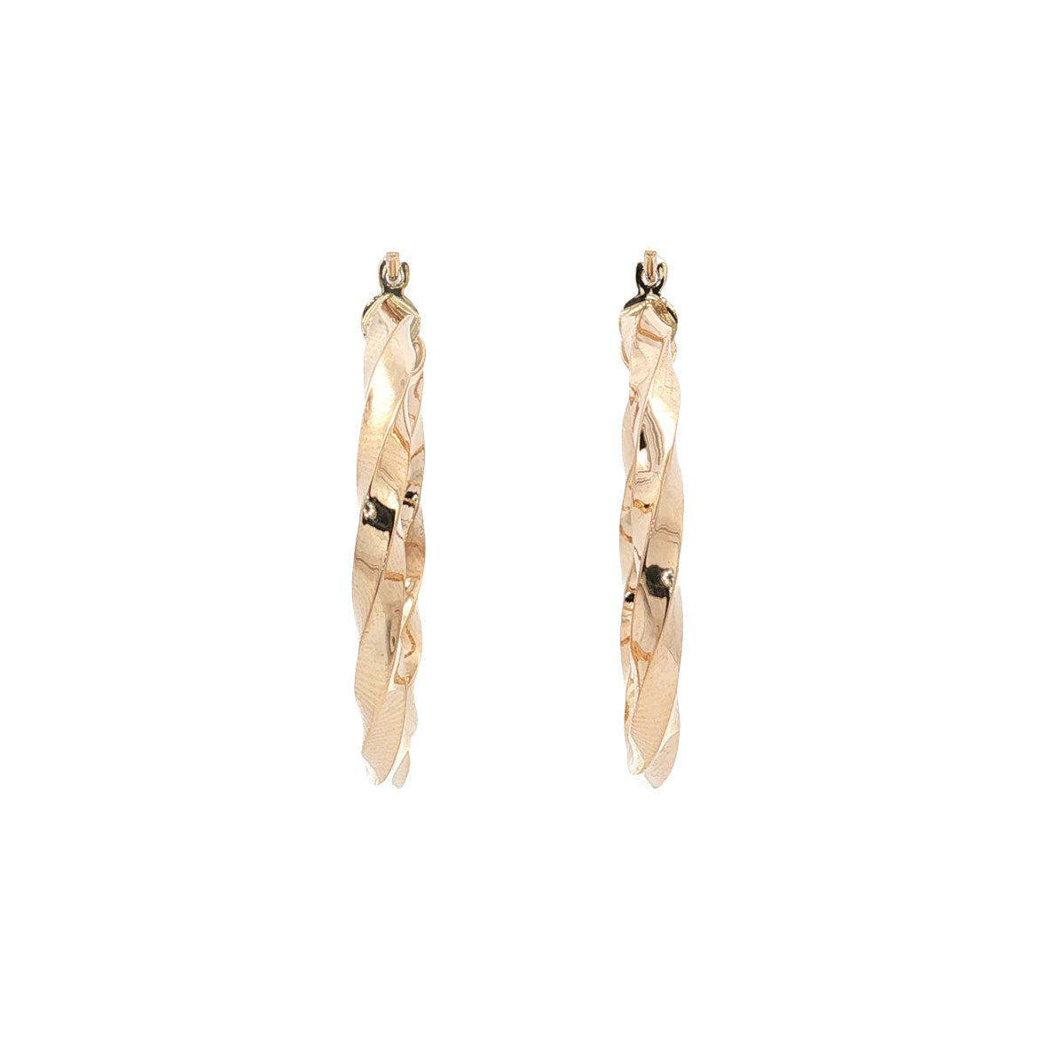 Getordeerde vintage oorringen 9 kt