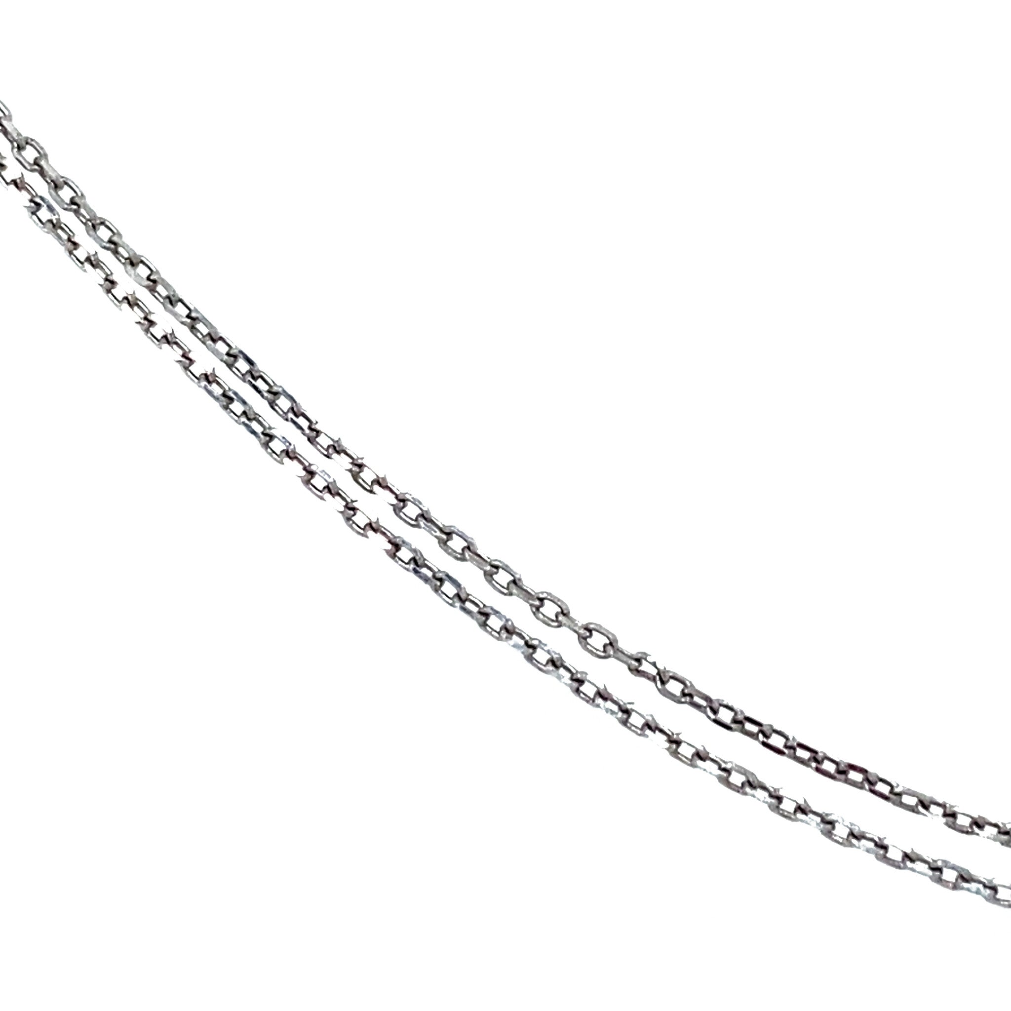 Witgouden collier met smaragd en diamant hanger 18 krt