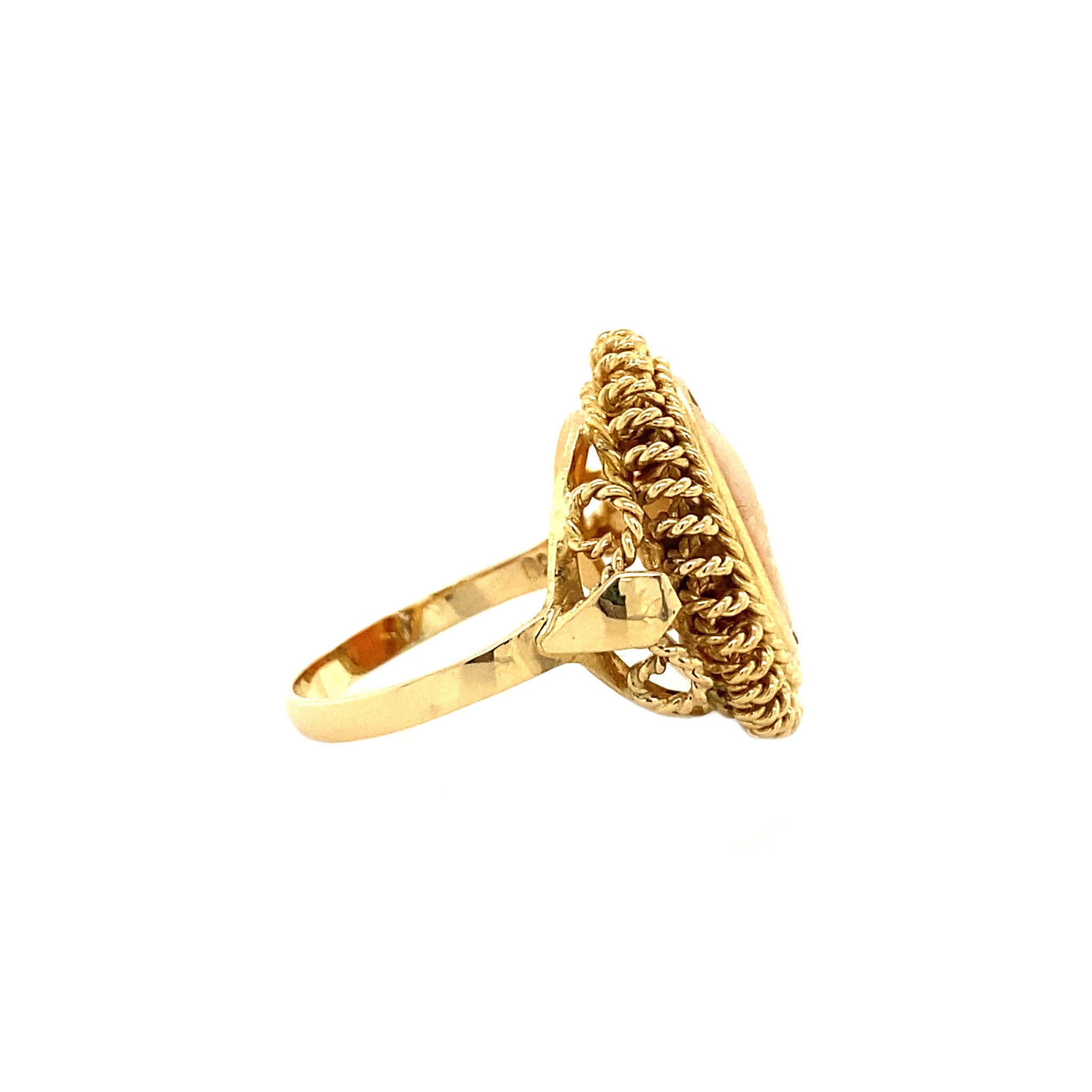 Gouden ring met camee 18 krt