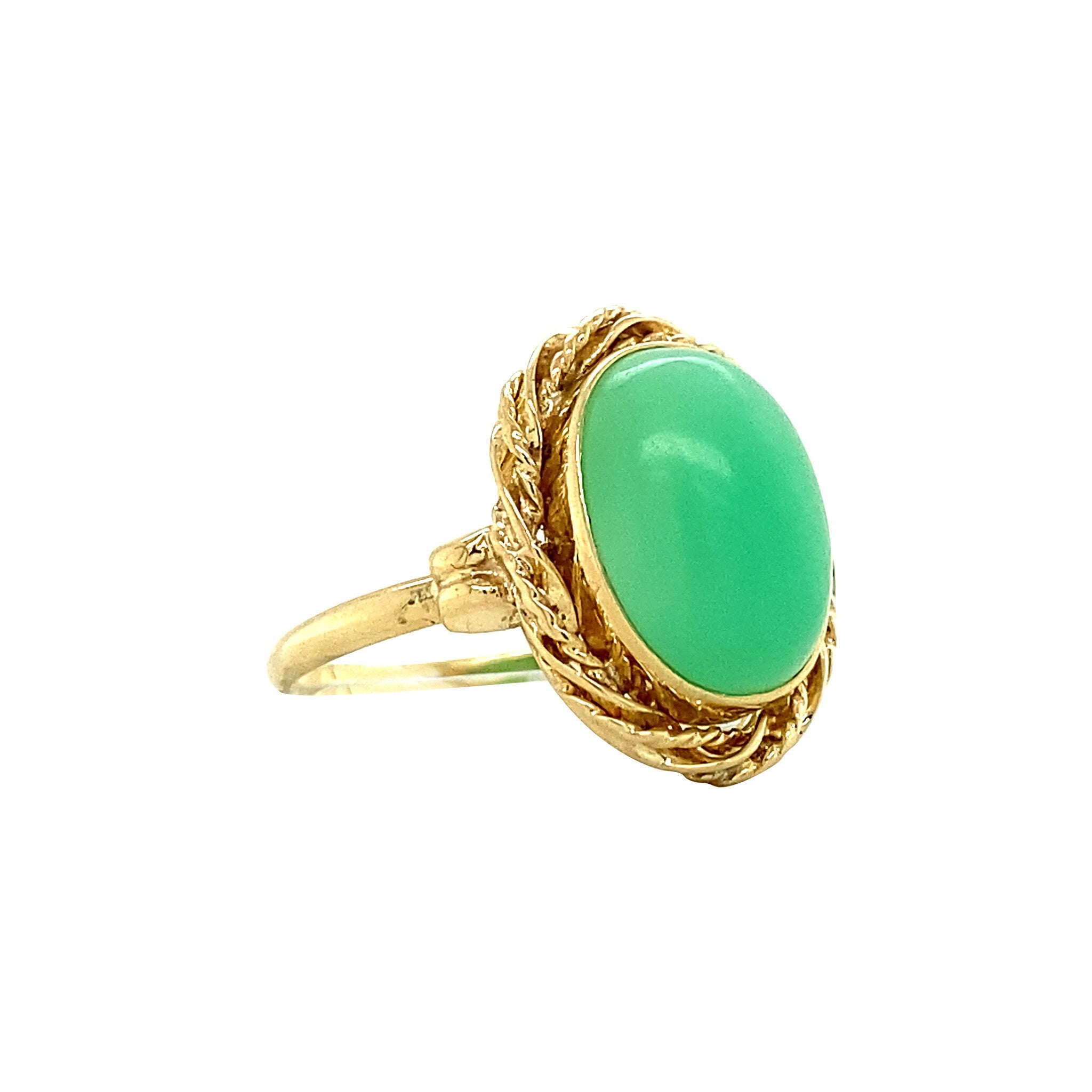 Gold ring with aventurine 14 kt