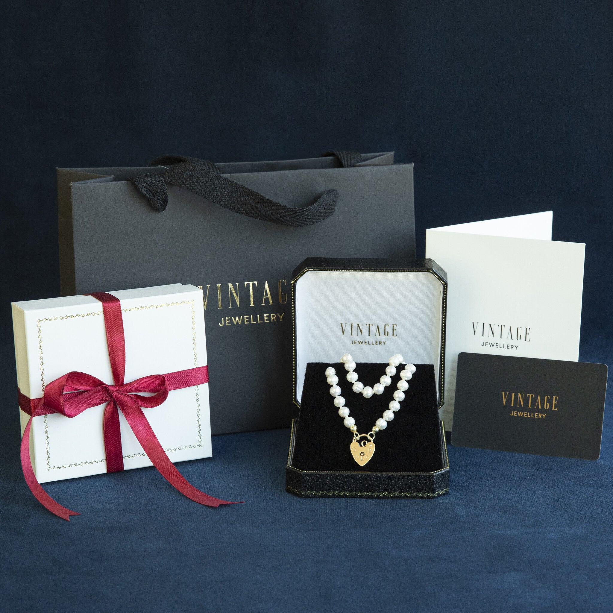 Vintage parel collier met gouden sluiting 14 kt