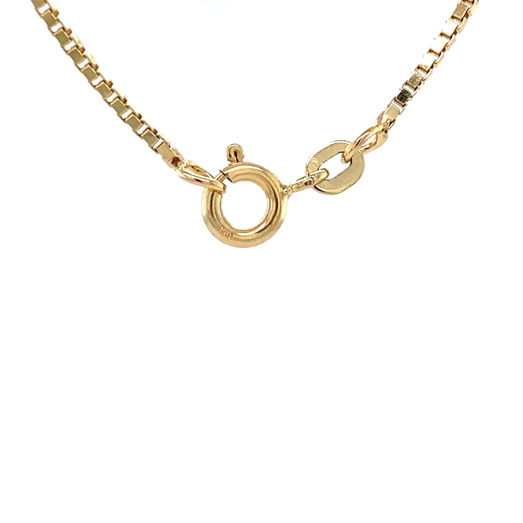 Gouden vintage venetiaan collier met groene onyx 14 krt