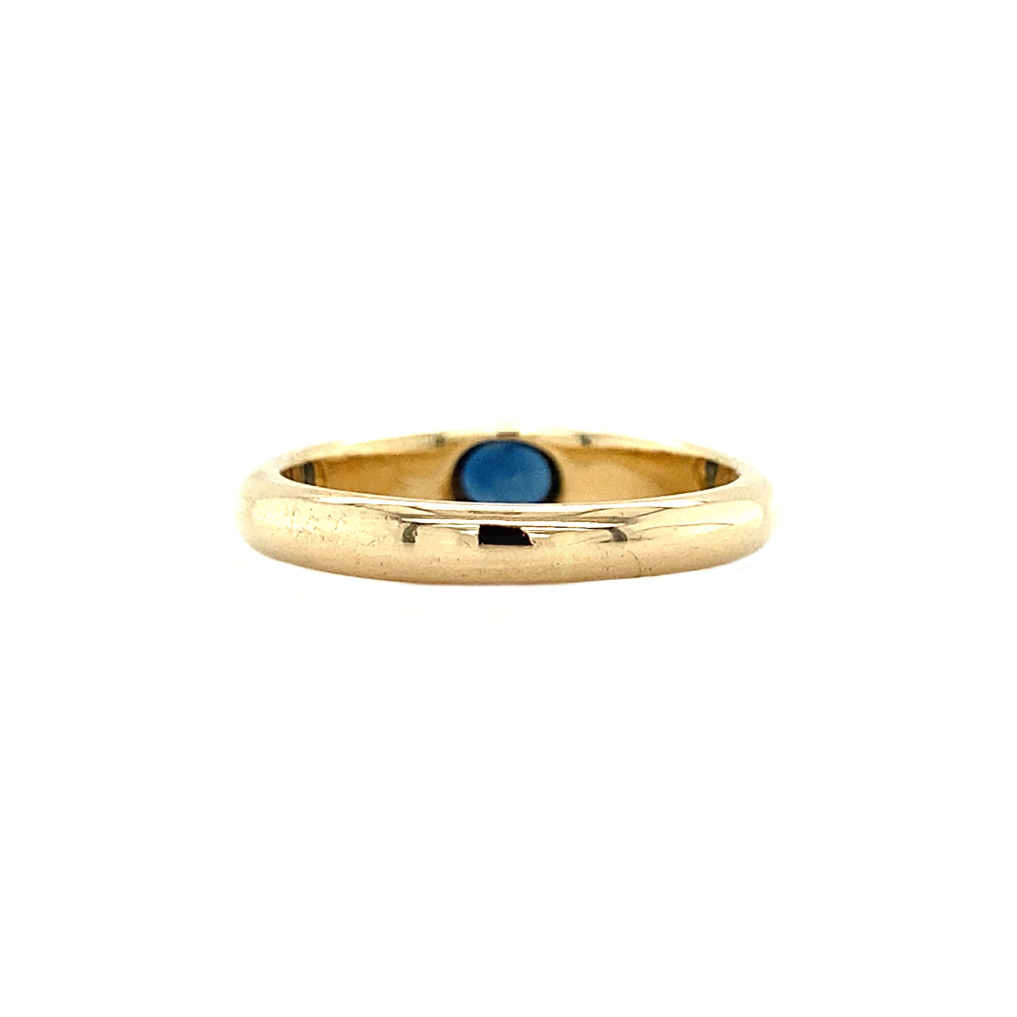 Gouden ring met saffier 14 krt