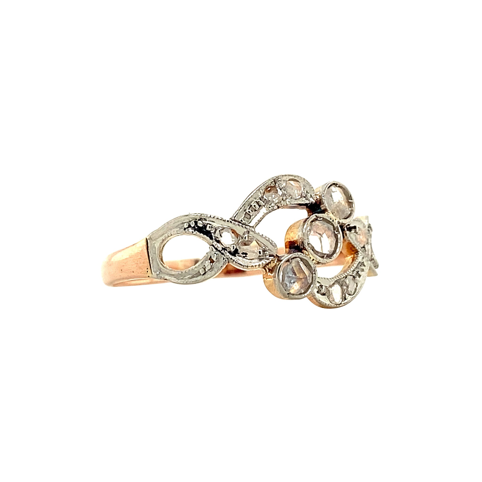 Roségouden ring met diamant 14 krt