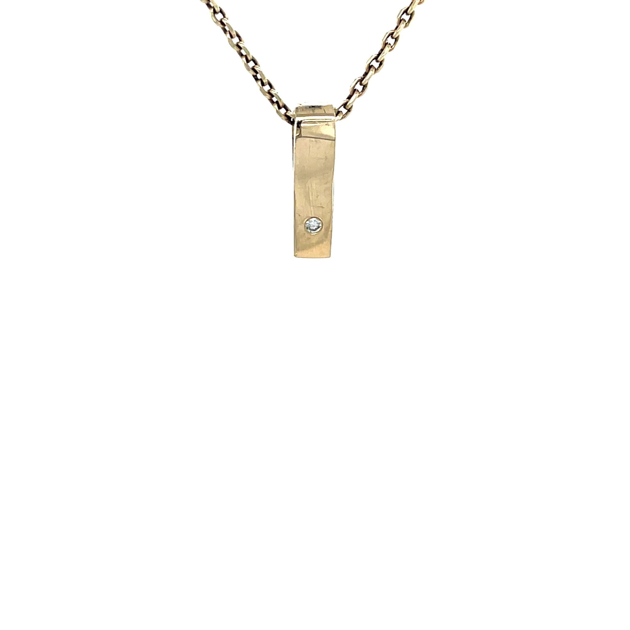 Vintage gold pendant with diamond, 14 kt
