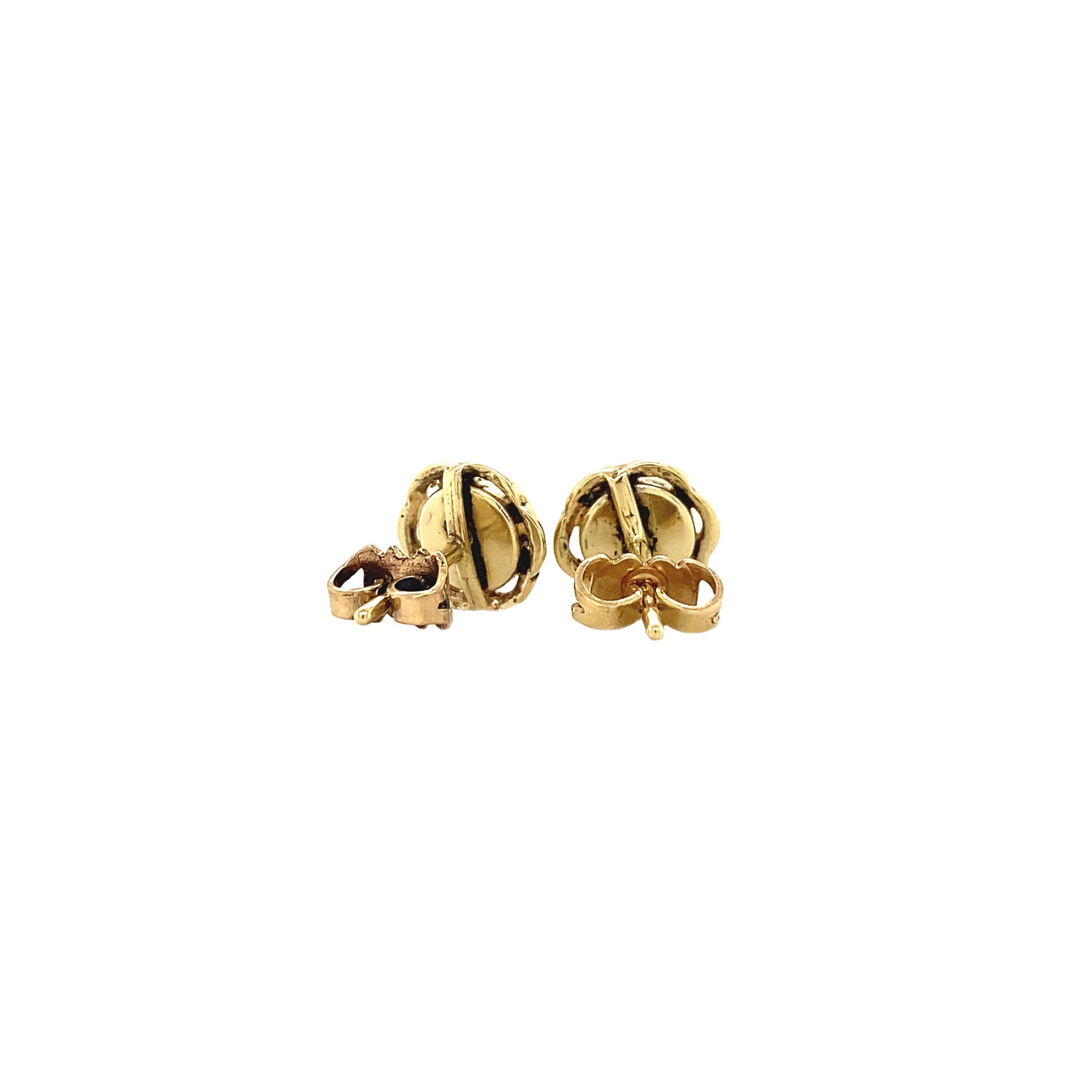 Gouden oorstekers met bloedkoraal 14 krt