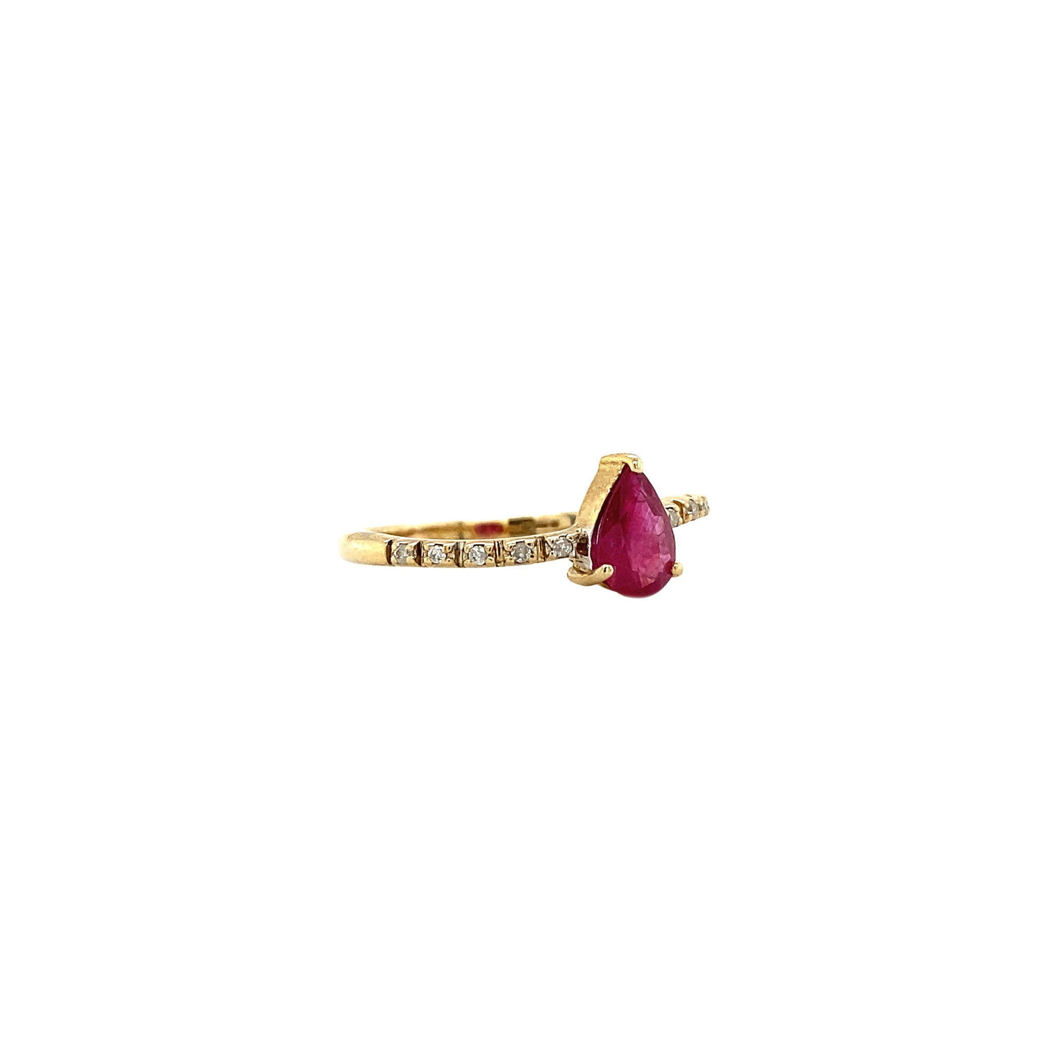 Ring met robijn en diamant 9 krt