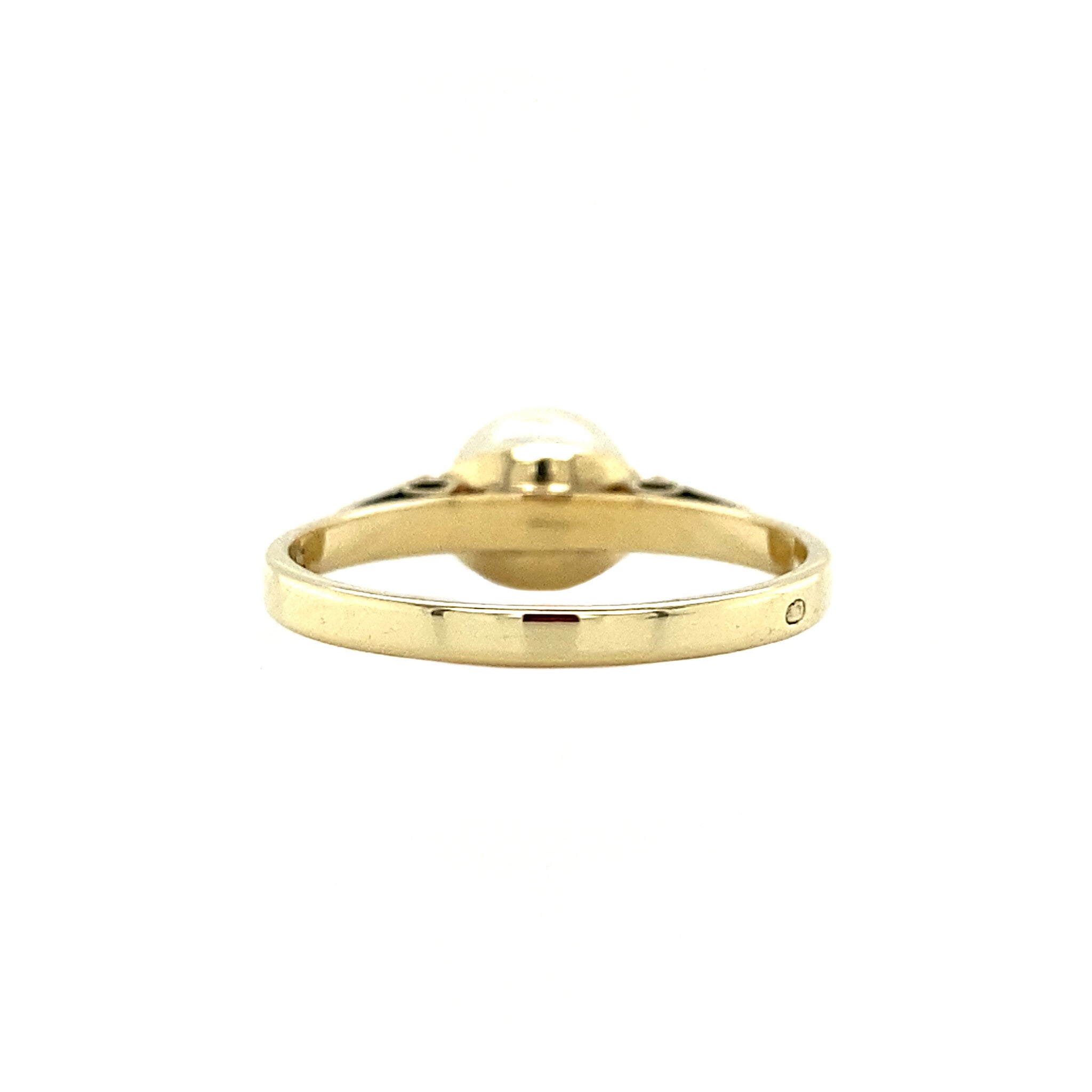14 kt gold ring with pearl
