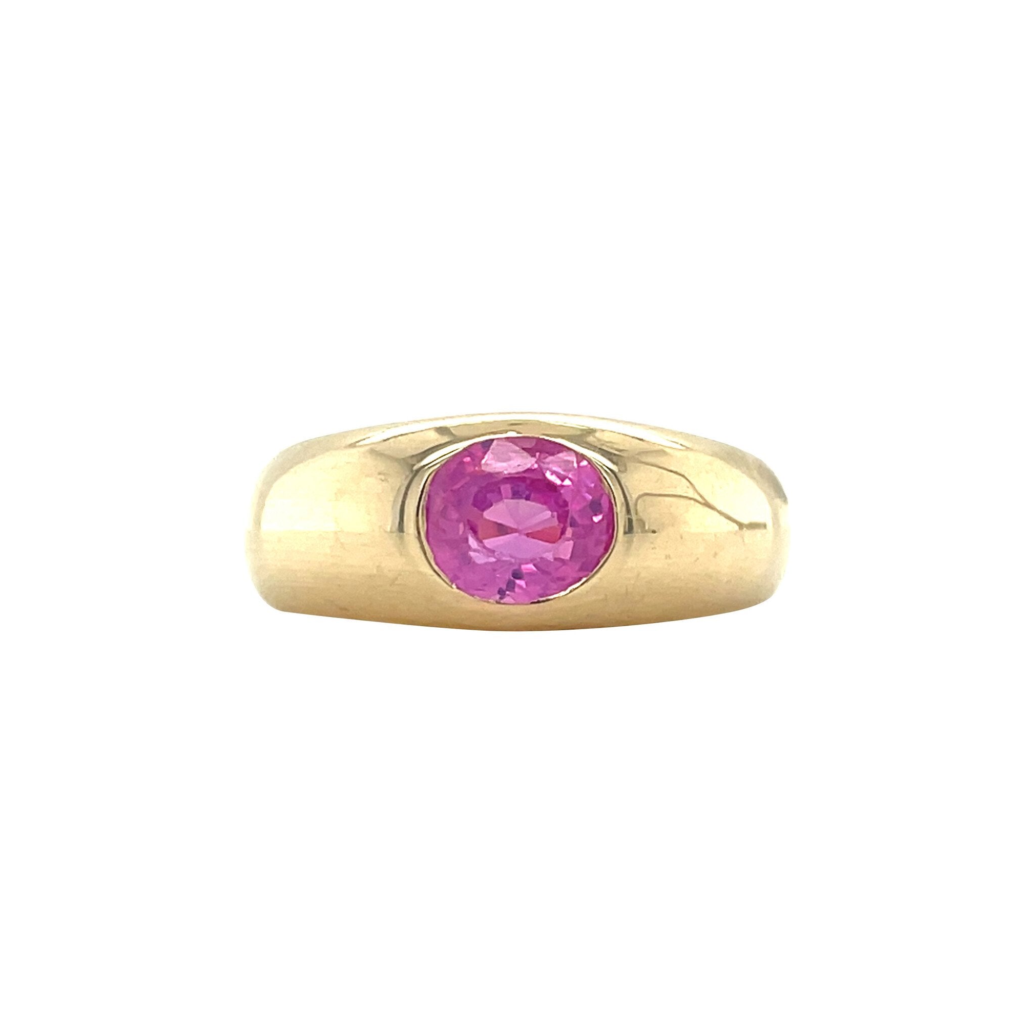 Gouden vintage ring met saffier 14 kt