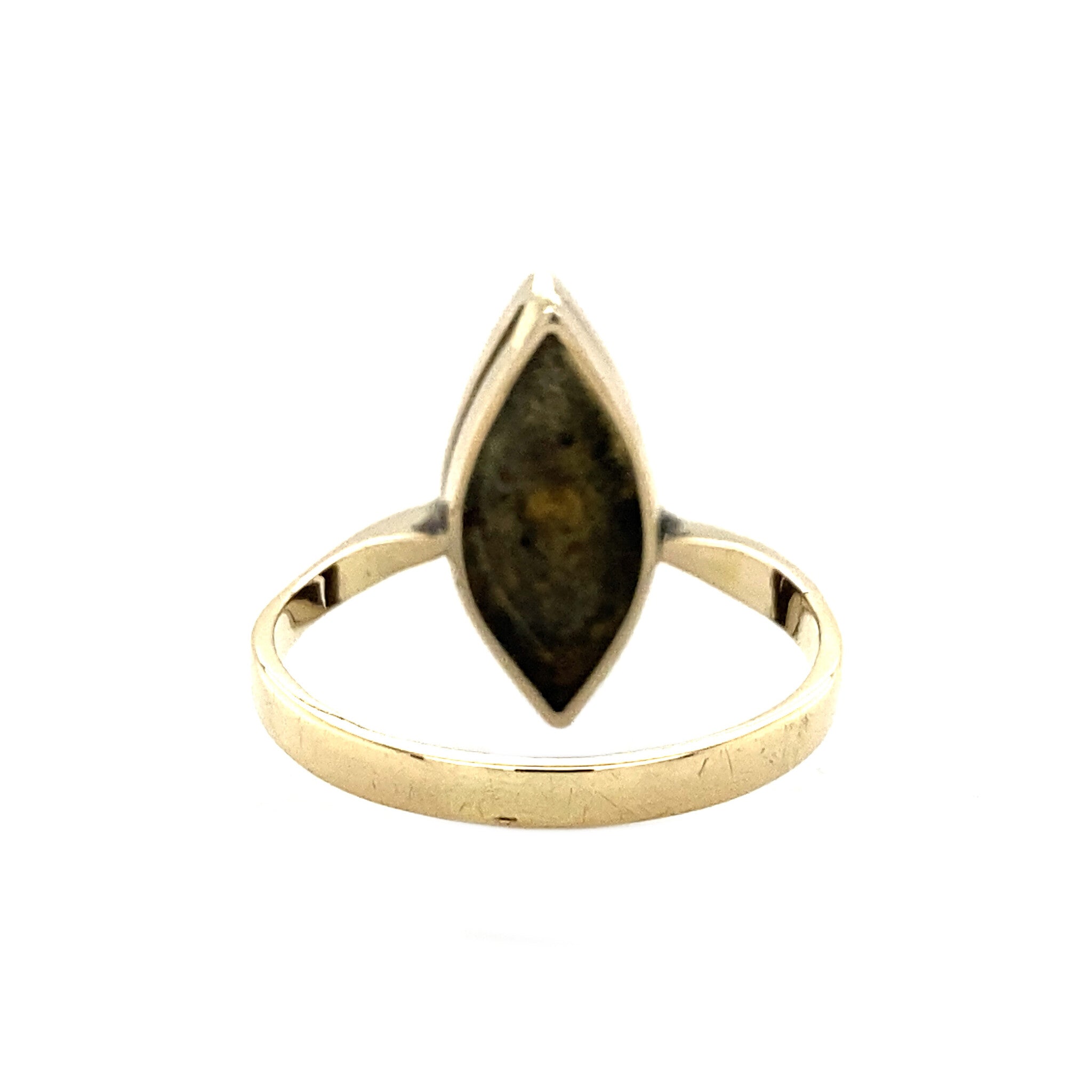 Bicolour gold ring with rose diamond 14 crt