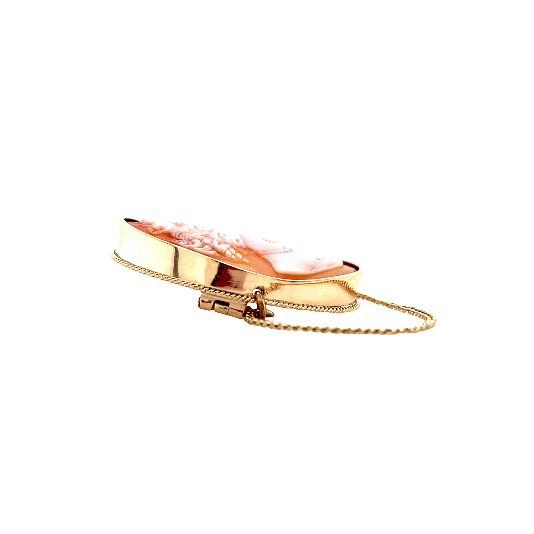 Gold brooch with cameo, 14 kt