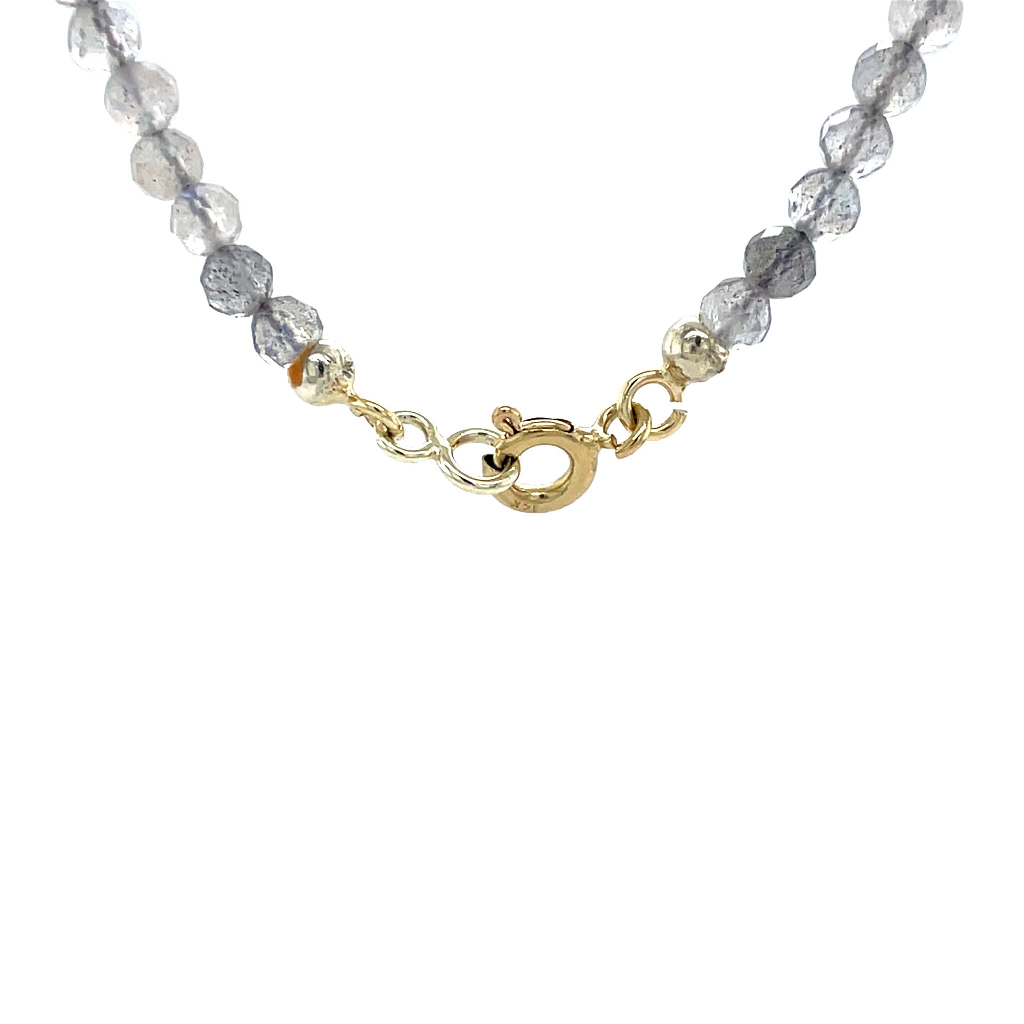 Vintage labradorite necklace with gold clasp 14 kt