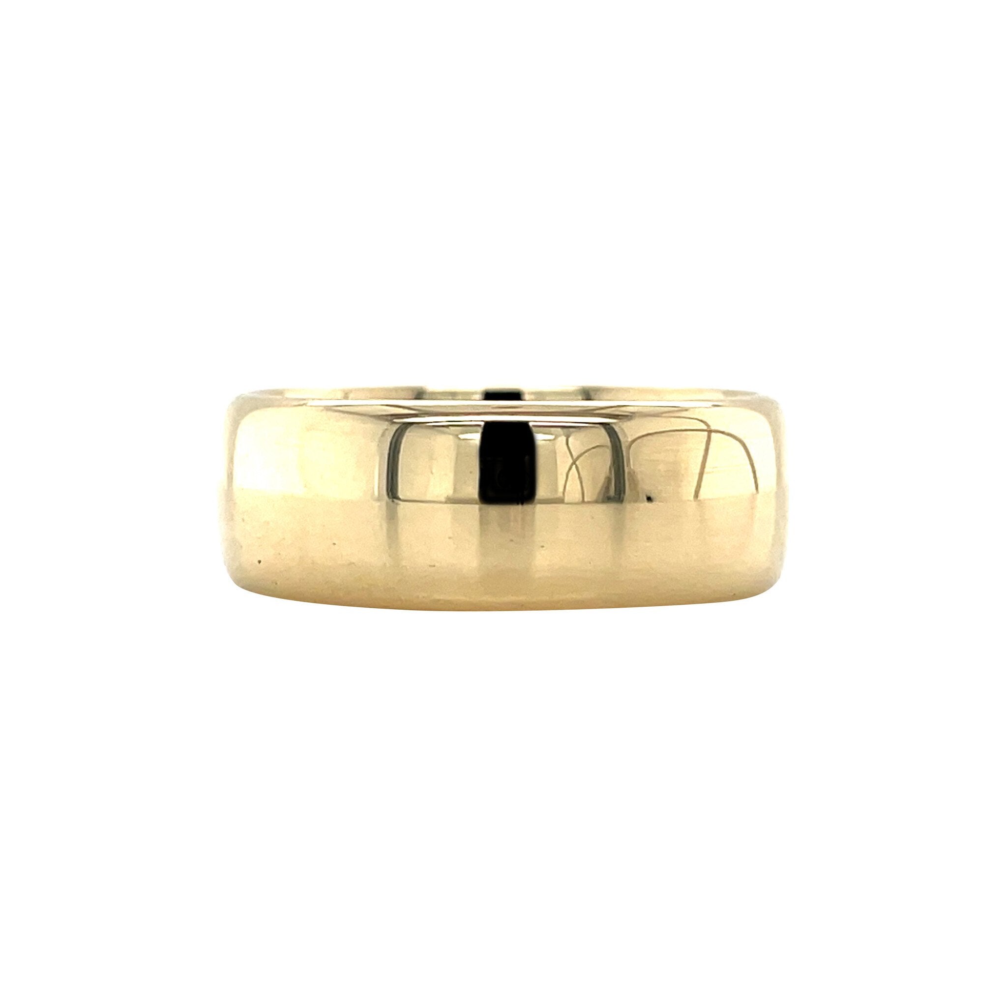 Gouden vintage trouw gladde ring 14 krt