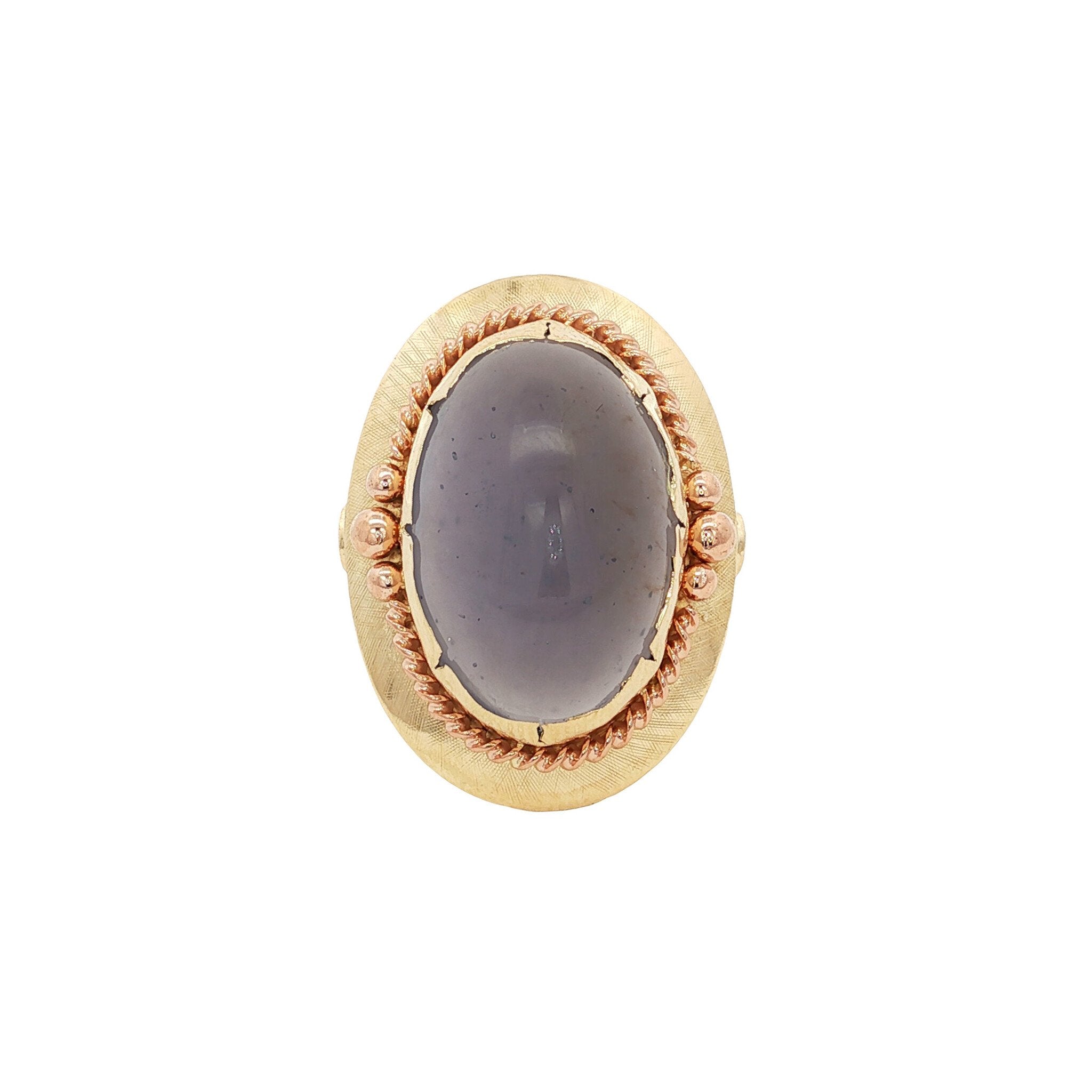 Gouden vintage ring met chalcedoon 14 kt