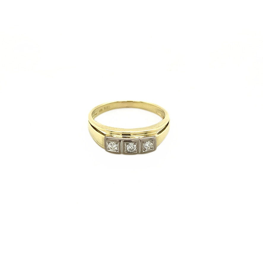 Gouden ring met diamant 14 krt