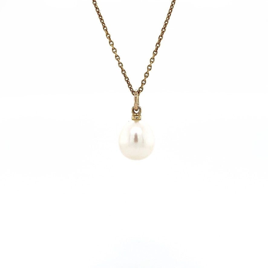 Parel hanger met goud oogje 14 krt