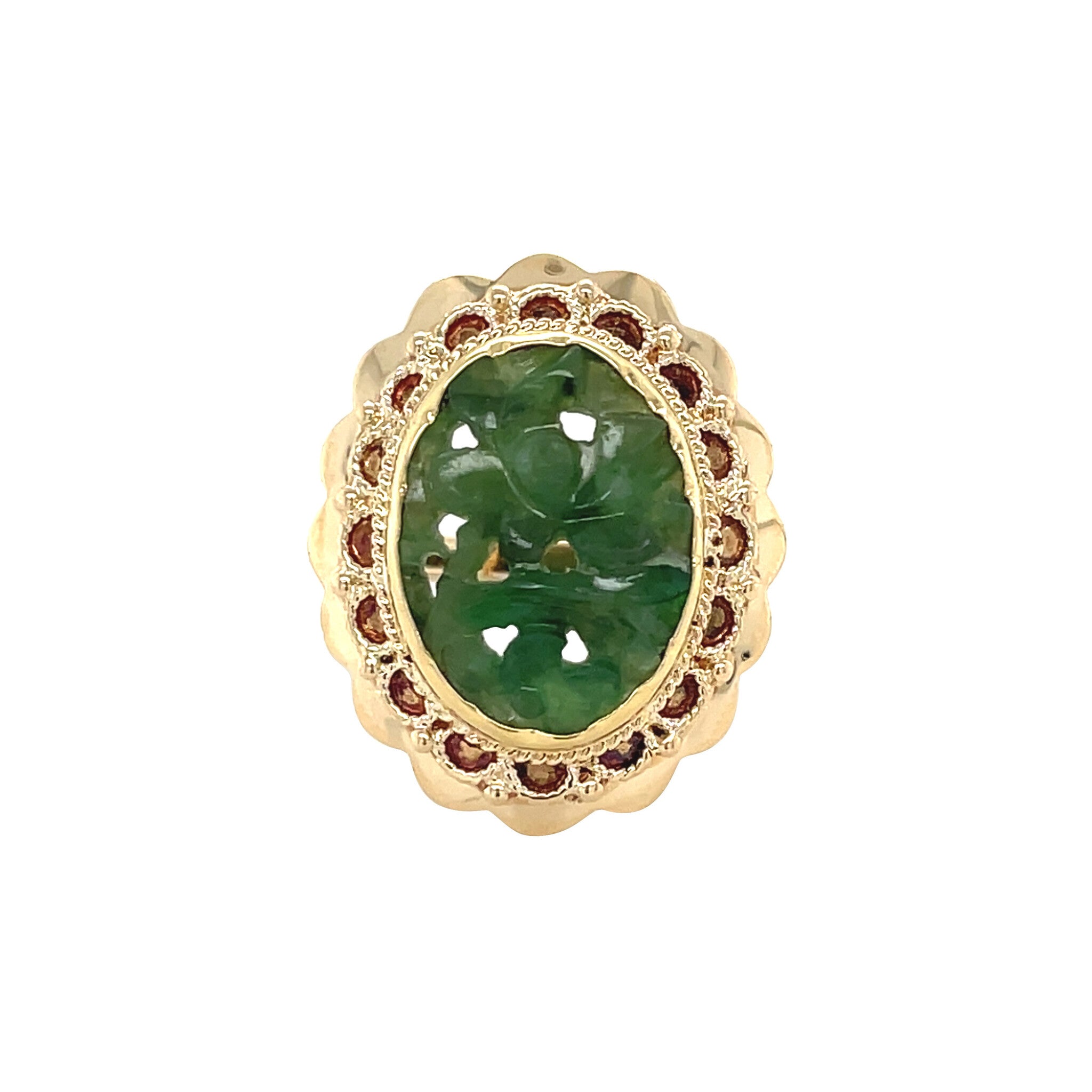Vintage 14 kt gold ring with jade