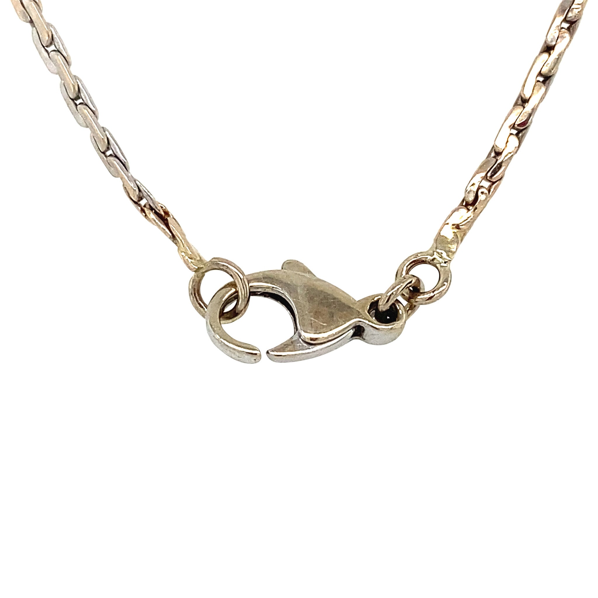 14 kt white gold necklace with diamond and pearl pendant