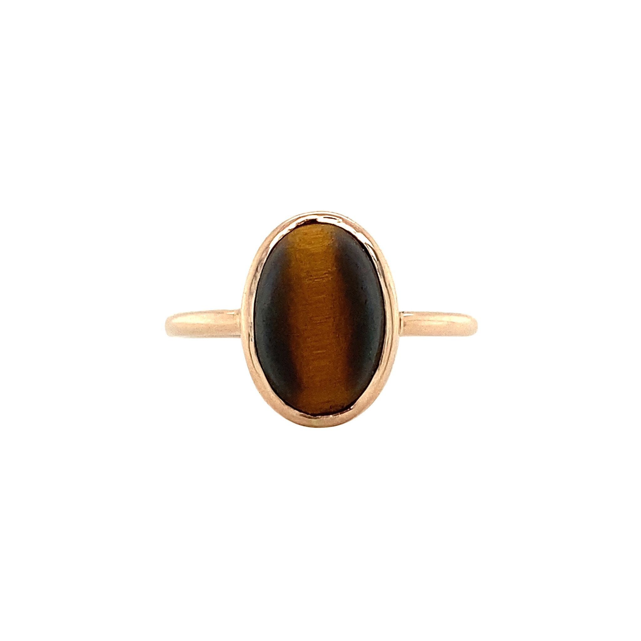 9 kt ring with tiger's eye