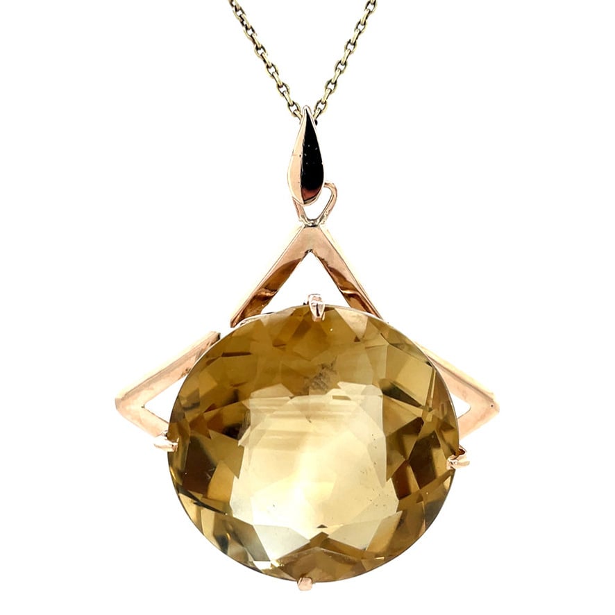 Vintage hanger met citrien 10 kt