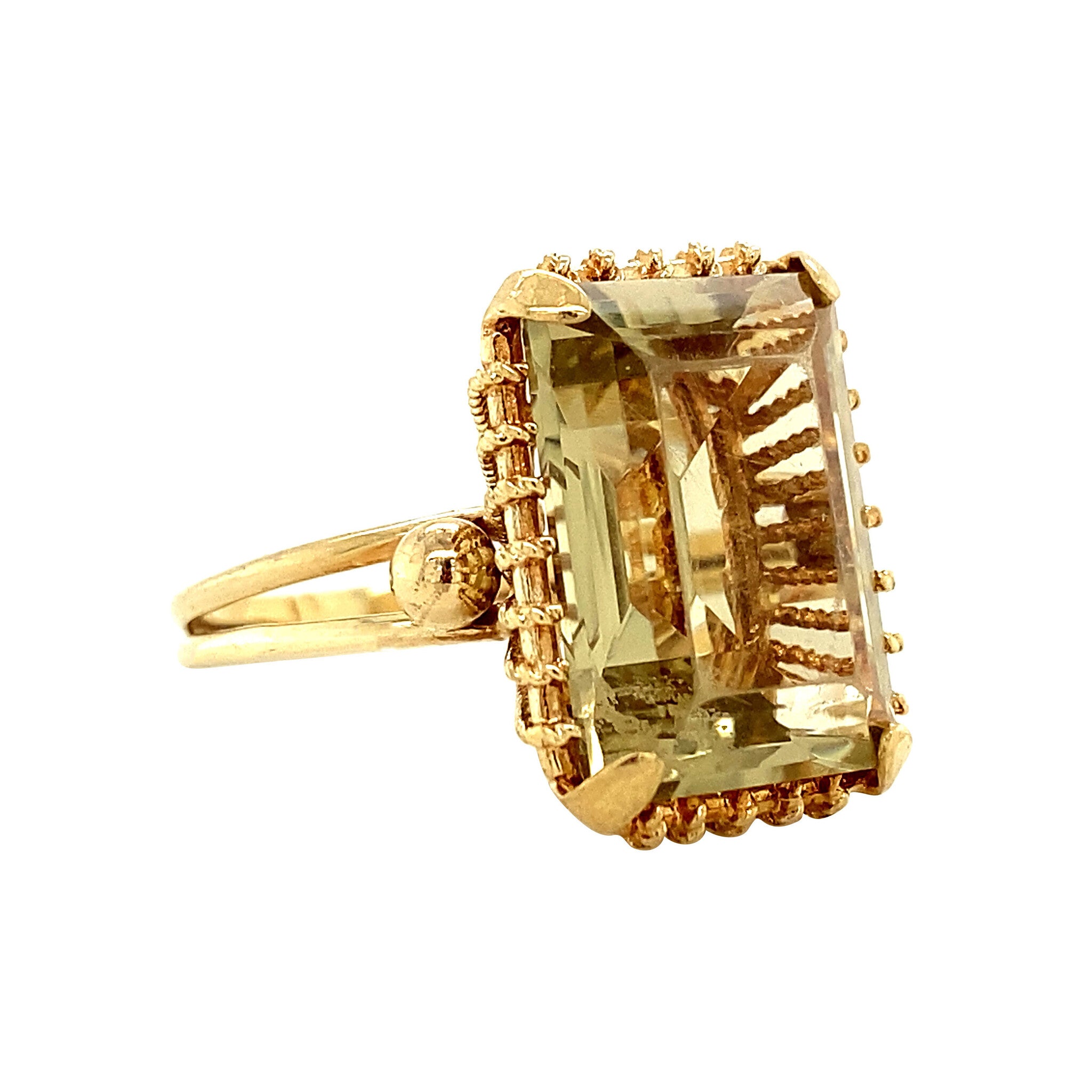 Gouden ring met citrien 14 krt