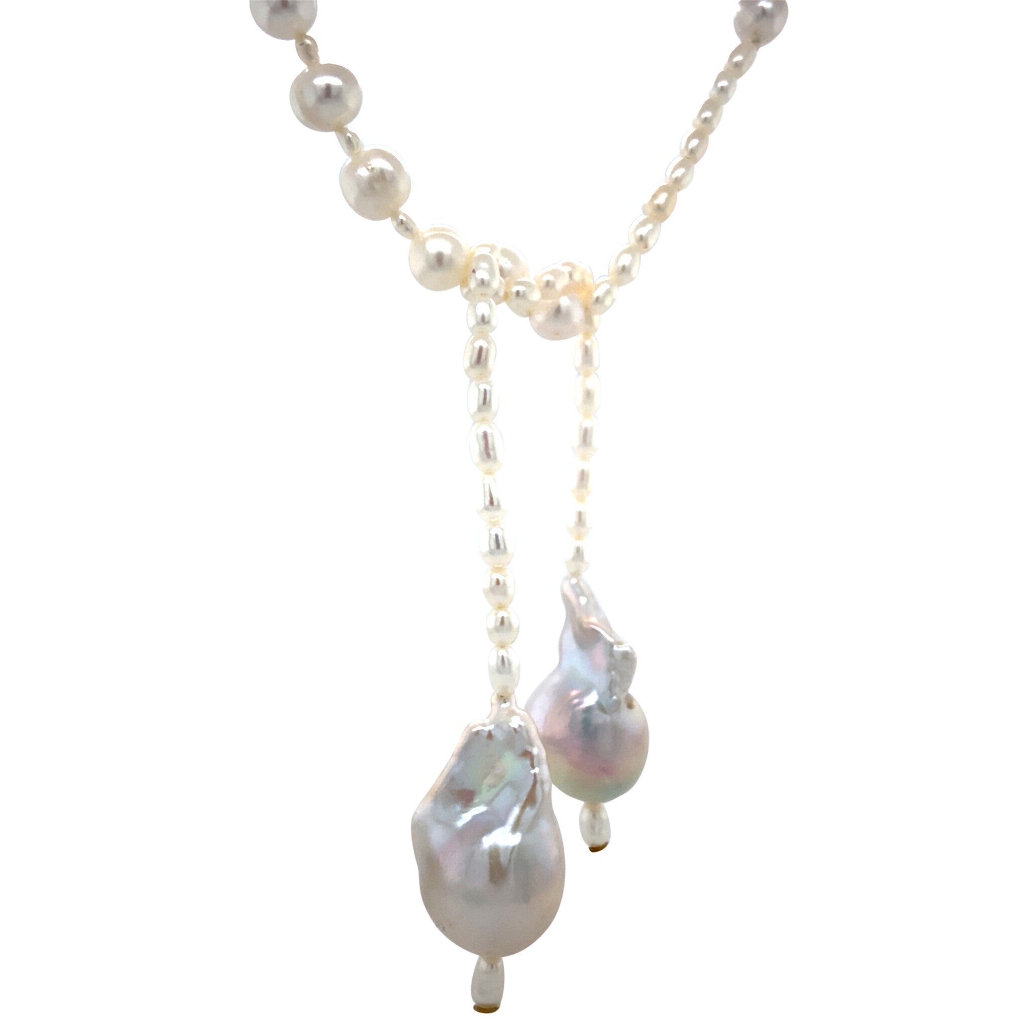 Vintage pearl necklace with baroque pearl