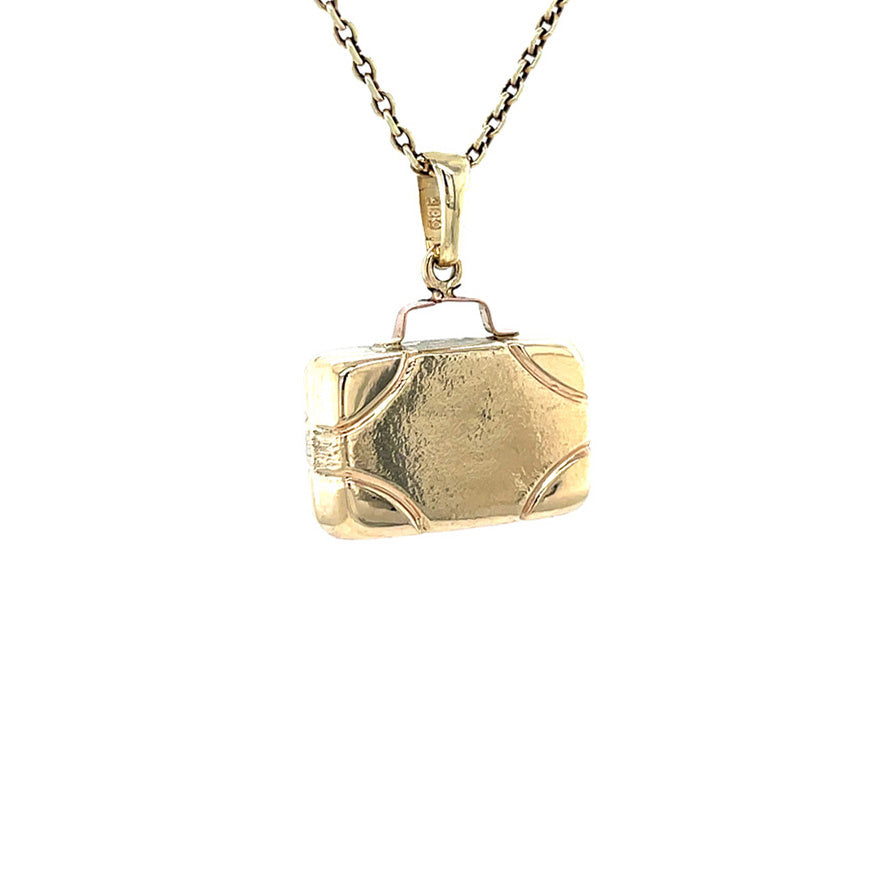 Gouden koffer hanger 14 krt