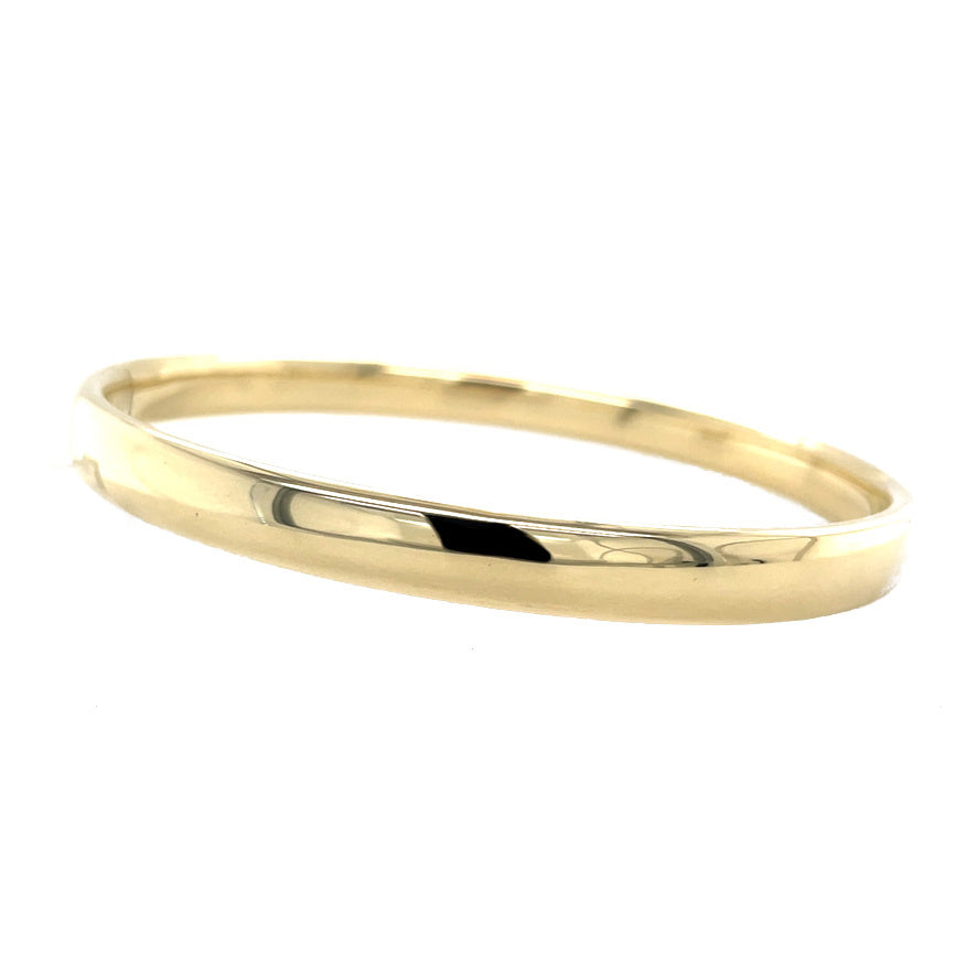 Geelgouden gladde vintage bangle 14 krt