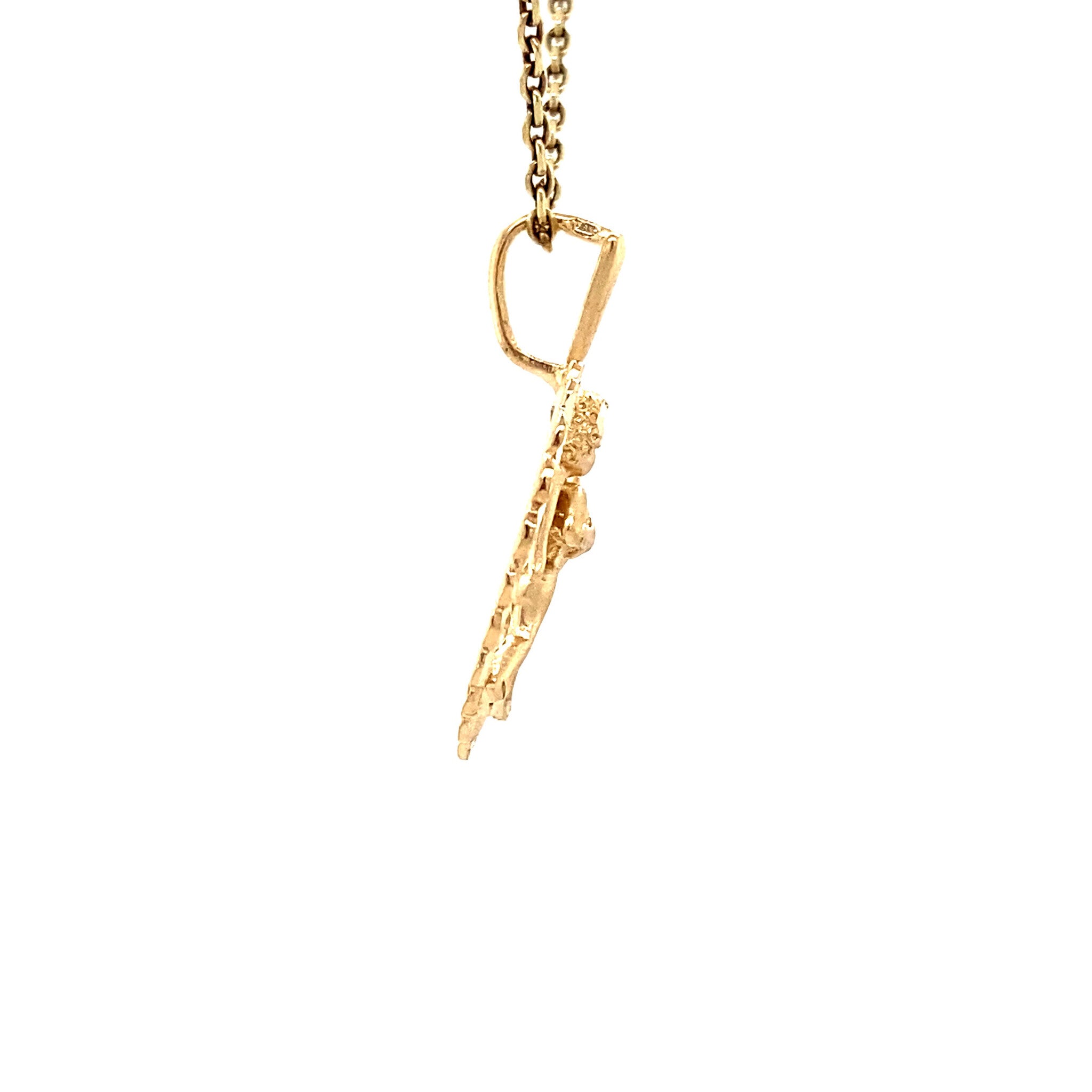Gouden hart hanger met cupido 14 krt
