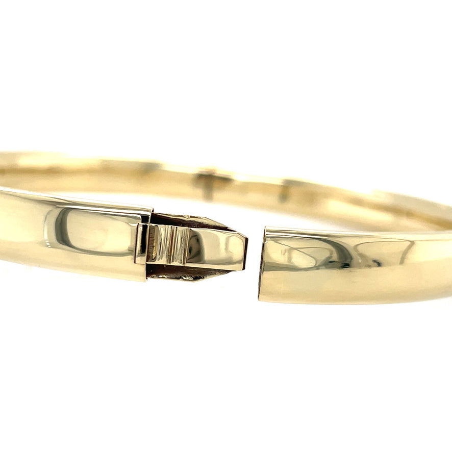 Geelgouden gladde vintage bangle 14 krt