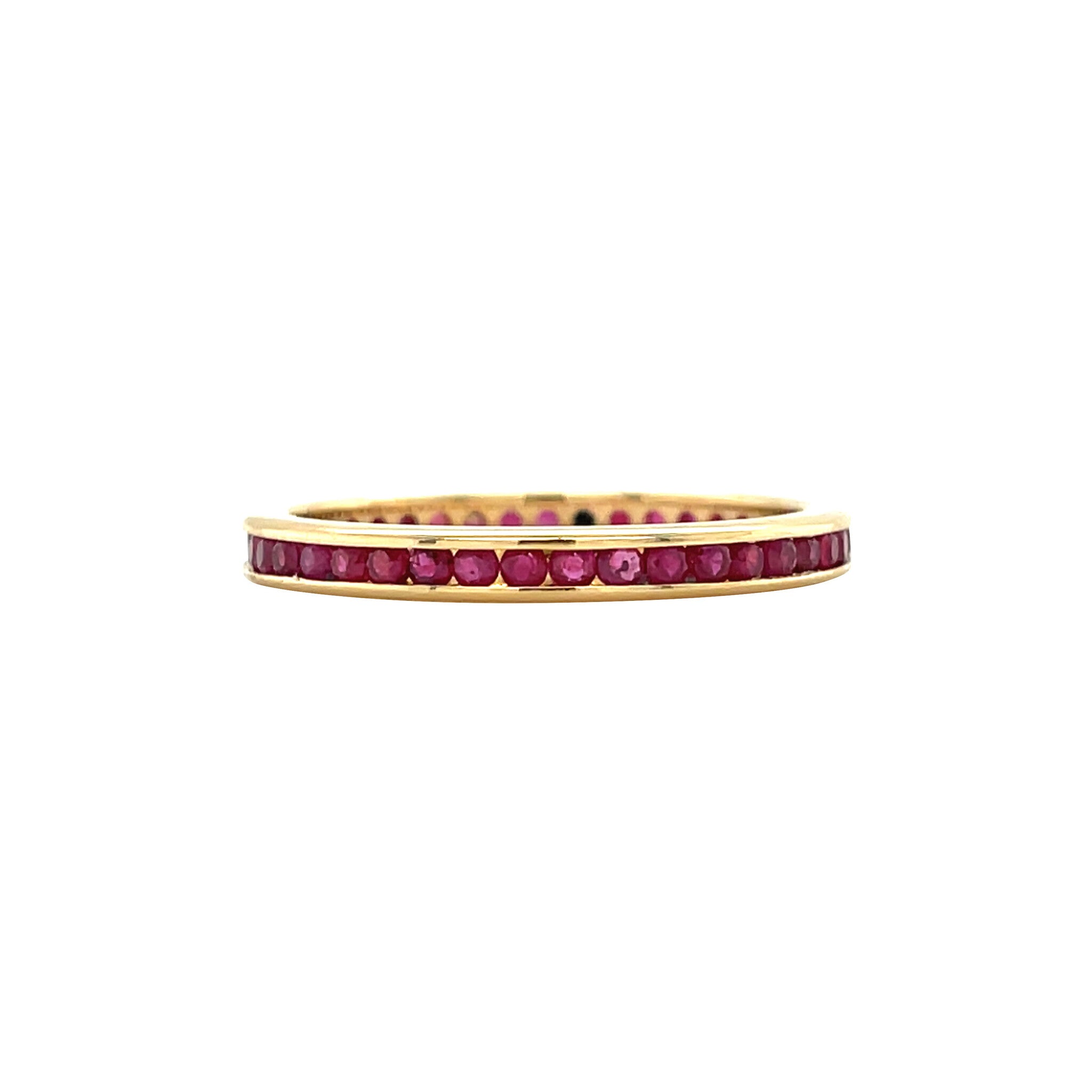 Gold vintage alliance ring with ruby 18 kt
