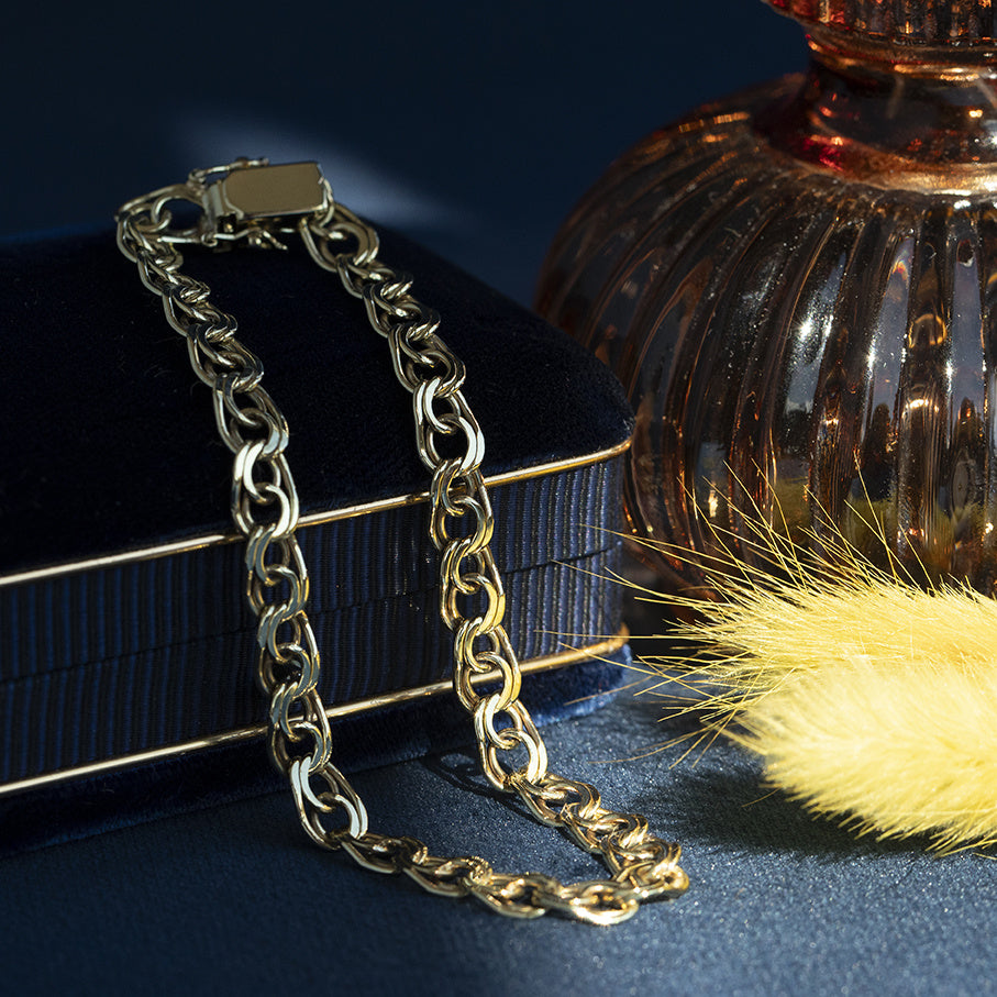 Gouden vintage fantasie armband 14 krt