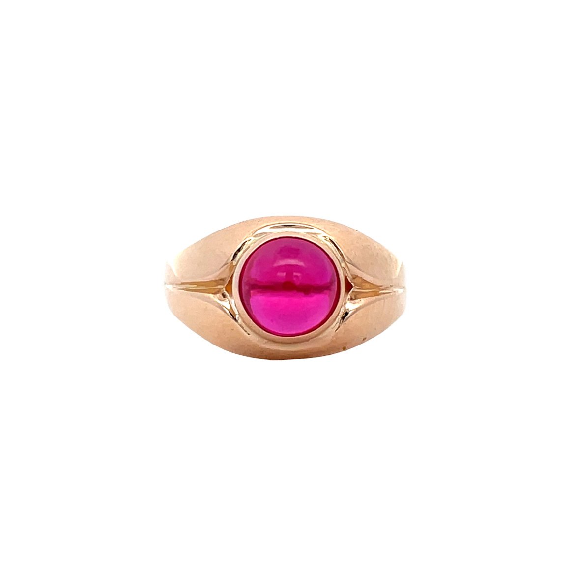 Roségouden vintage ring met kleursteen 18 kt
