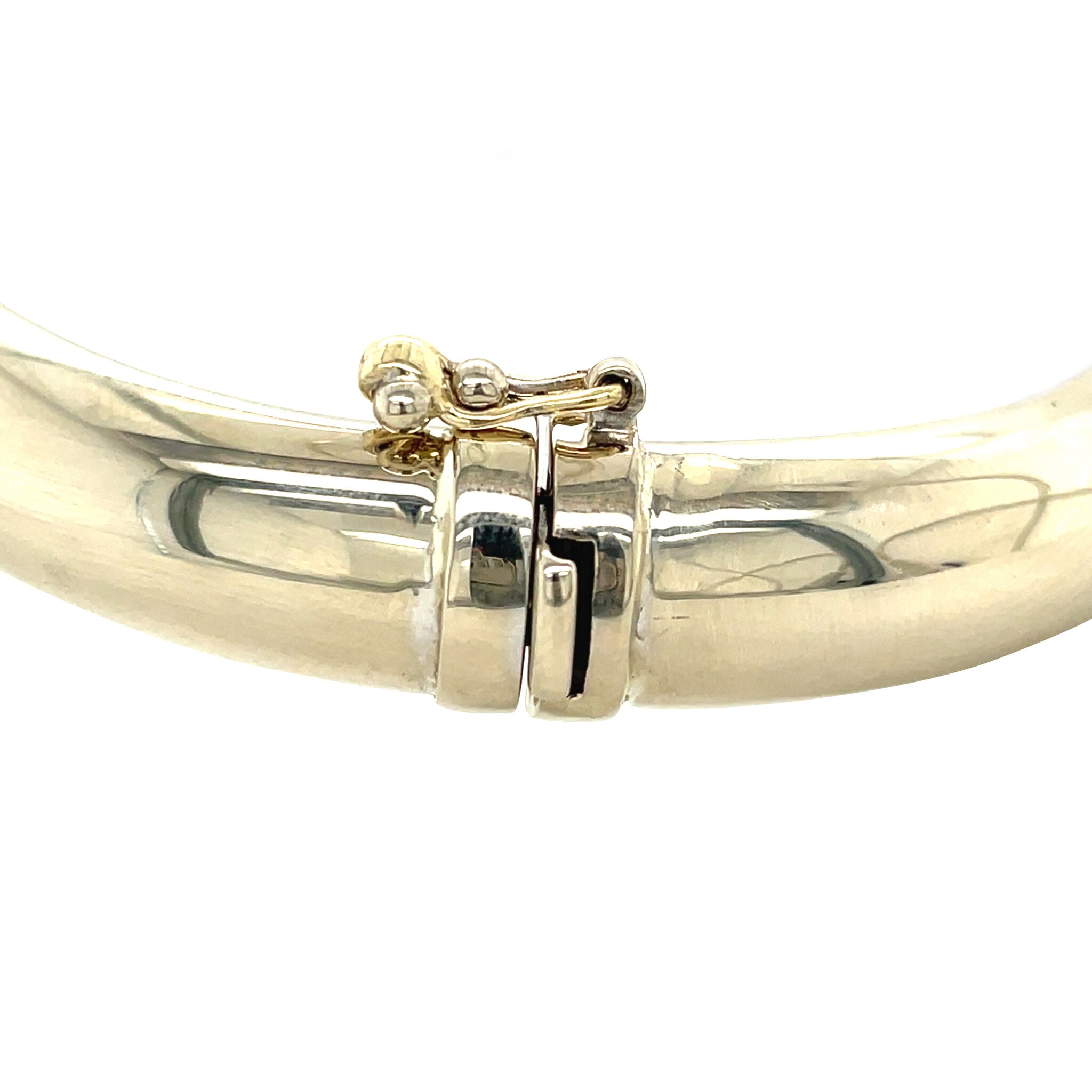 Vintage smooth 14 kt white gold bangle